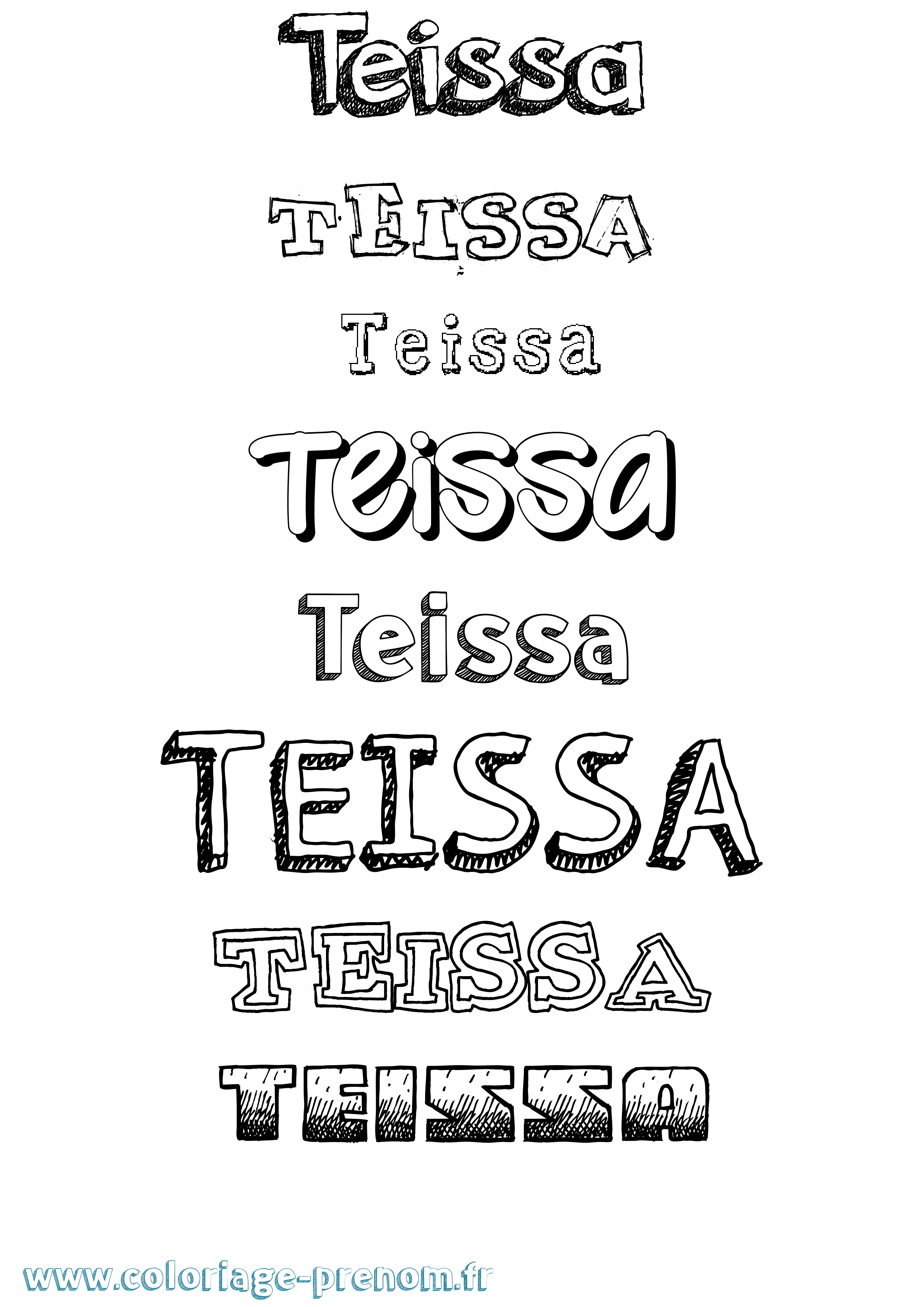 Coloriage Teissa Dessiné Coloriage prénom Teissa Dessiné