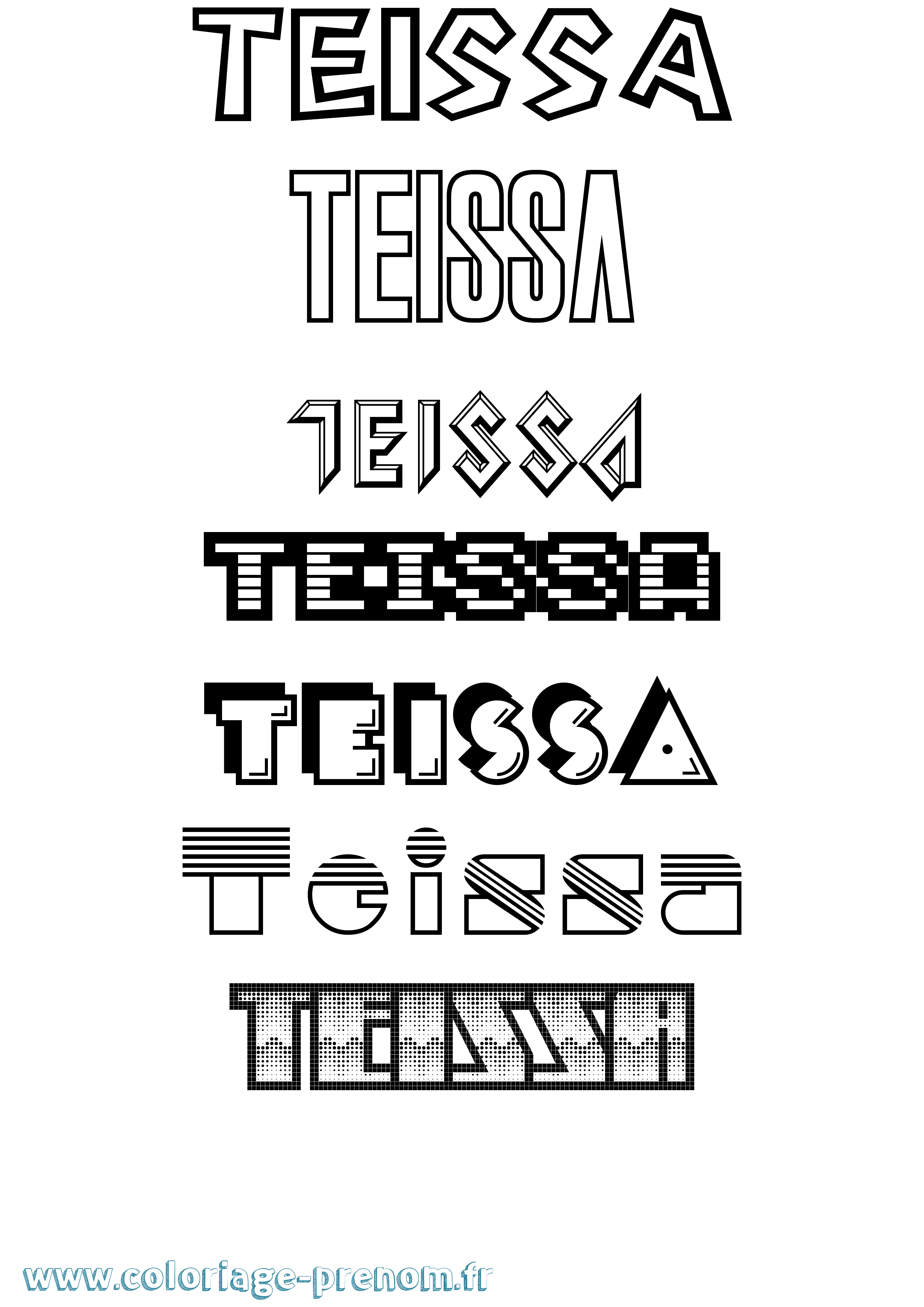 Coloriage Teissa Jeux Vidéos Coloriage prénom Teissa Jeux Vidéos