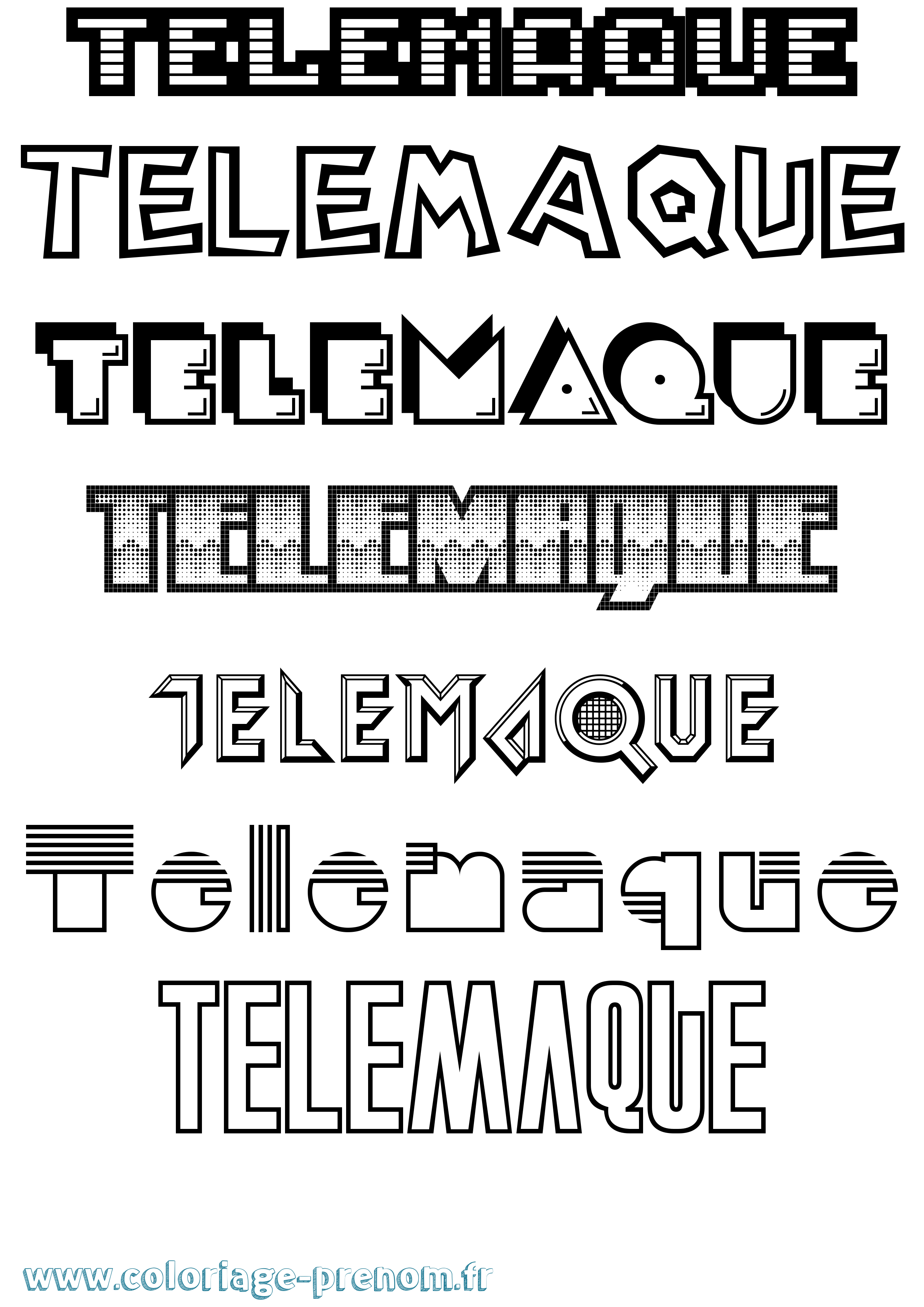Coloriage Telemaque Jeux Vidéos Coloriage prénom Telemaque Jeux Vidéos