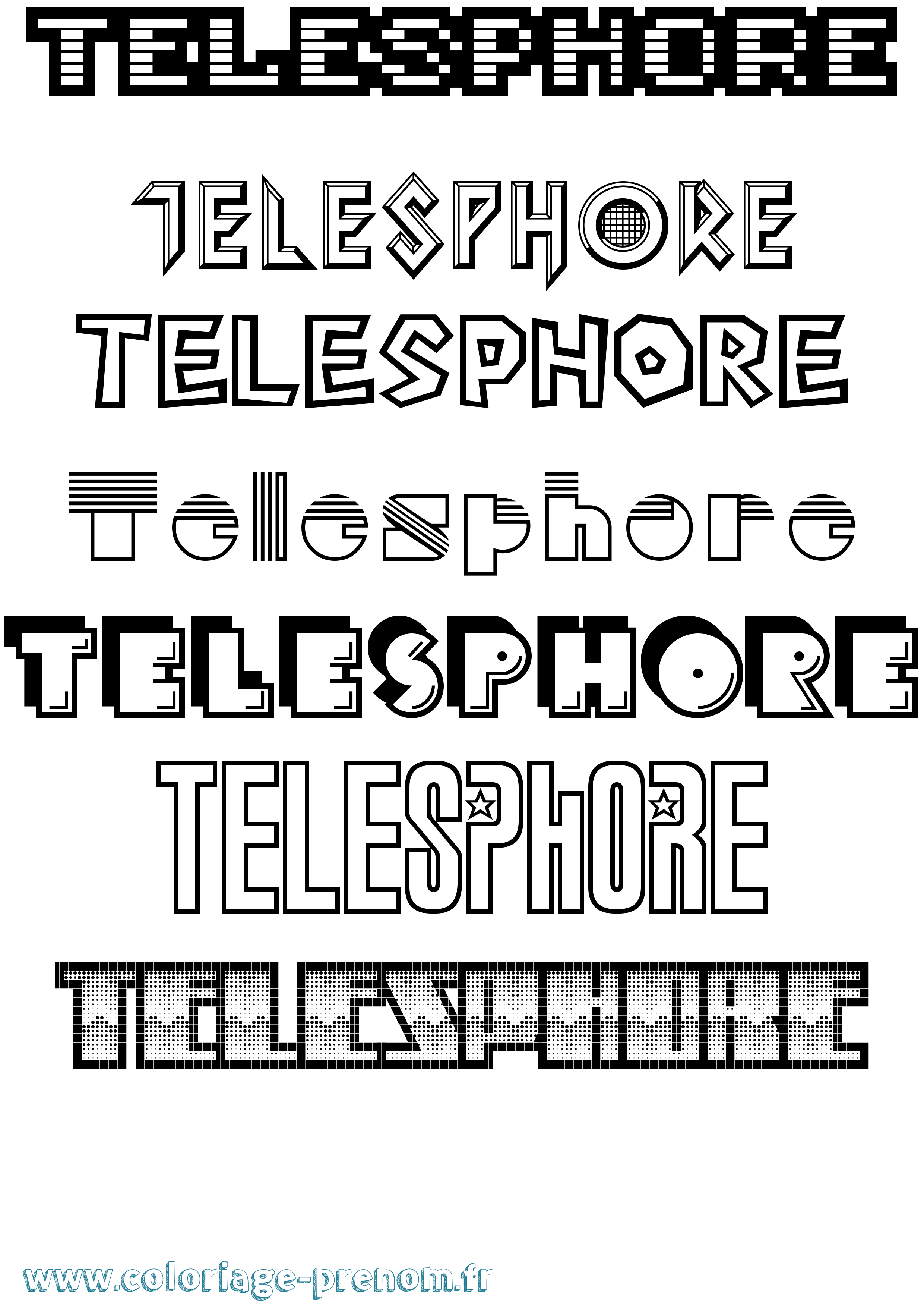 Coloriage Telesphore Jeux Vidéos Coloriage prénom Telesphore Jeux Vidéos