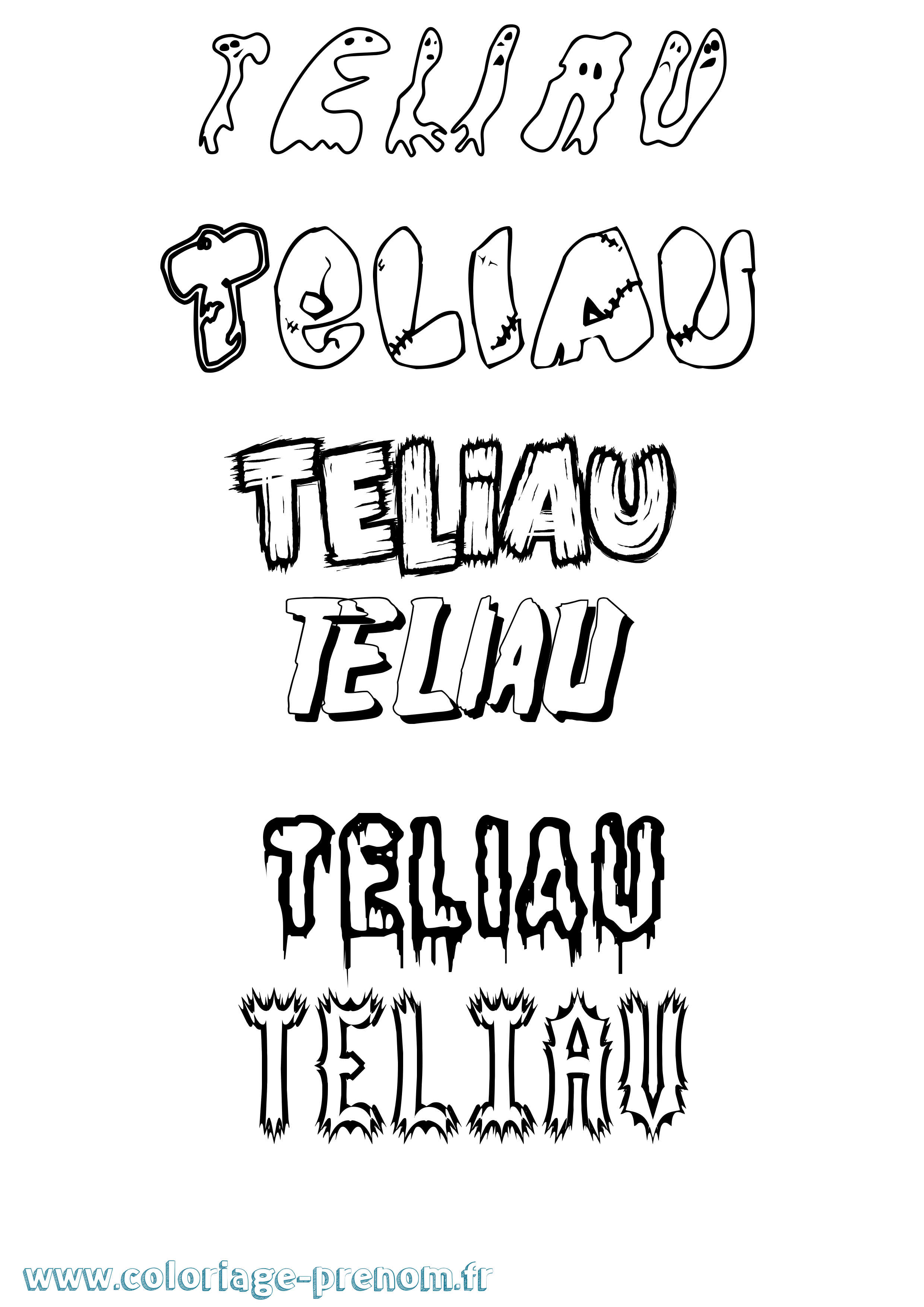 Coloriage Teliau Frisson Coloriage prénom Teliau Frisson