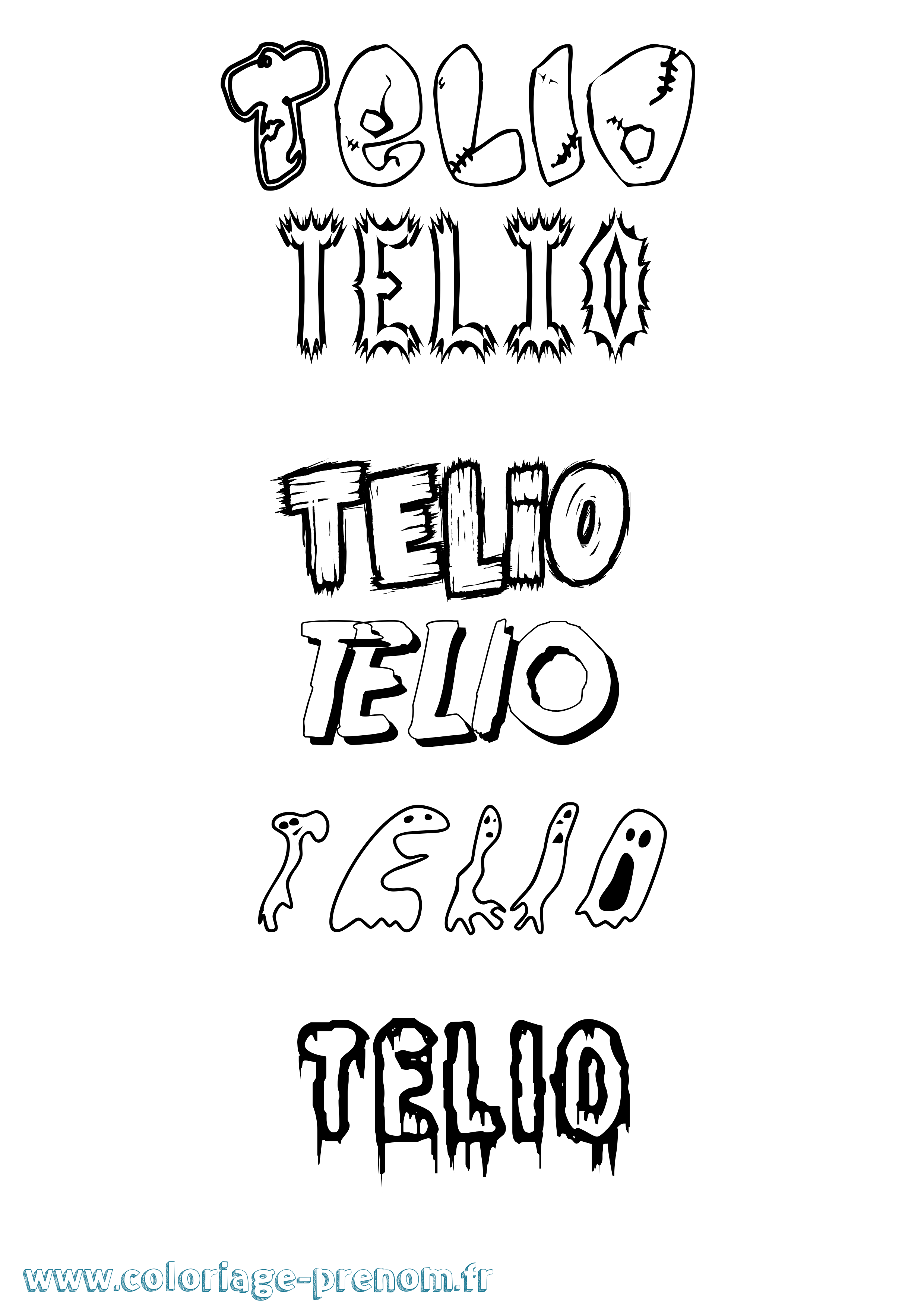 Coloriage Telio Frisson Coloriage prénom Telio Frisson