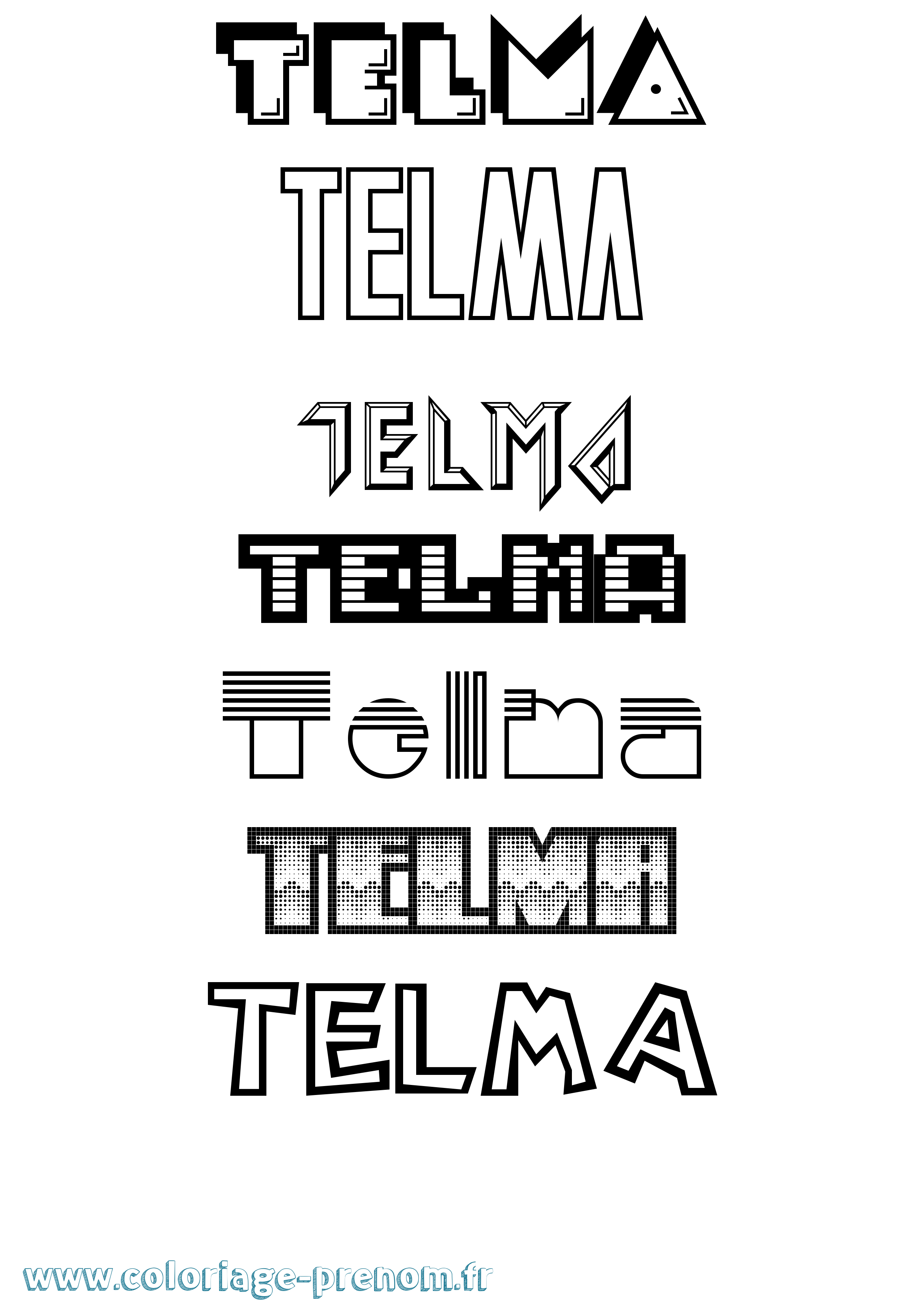 Coloriage Telma Jeux Vidéos Coloriage prénom Telma Jeux Vidéos
