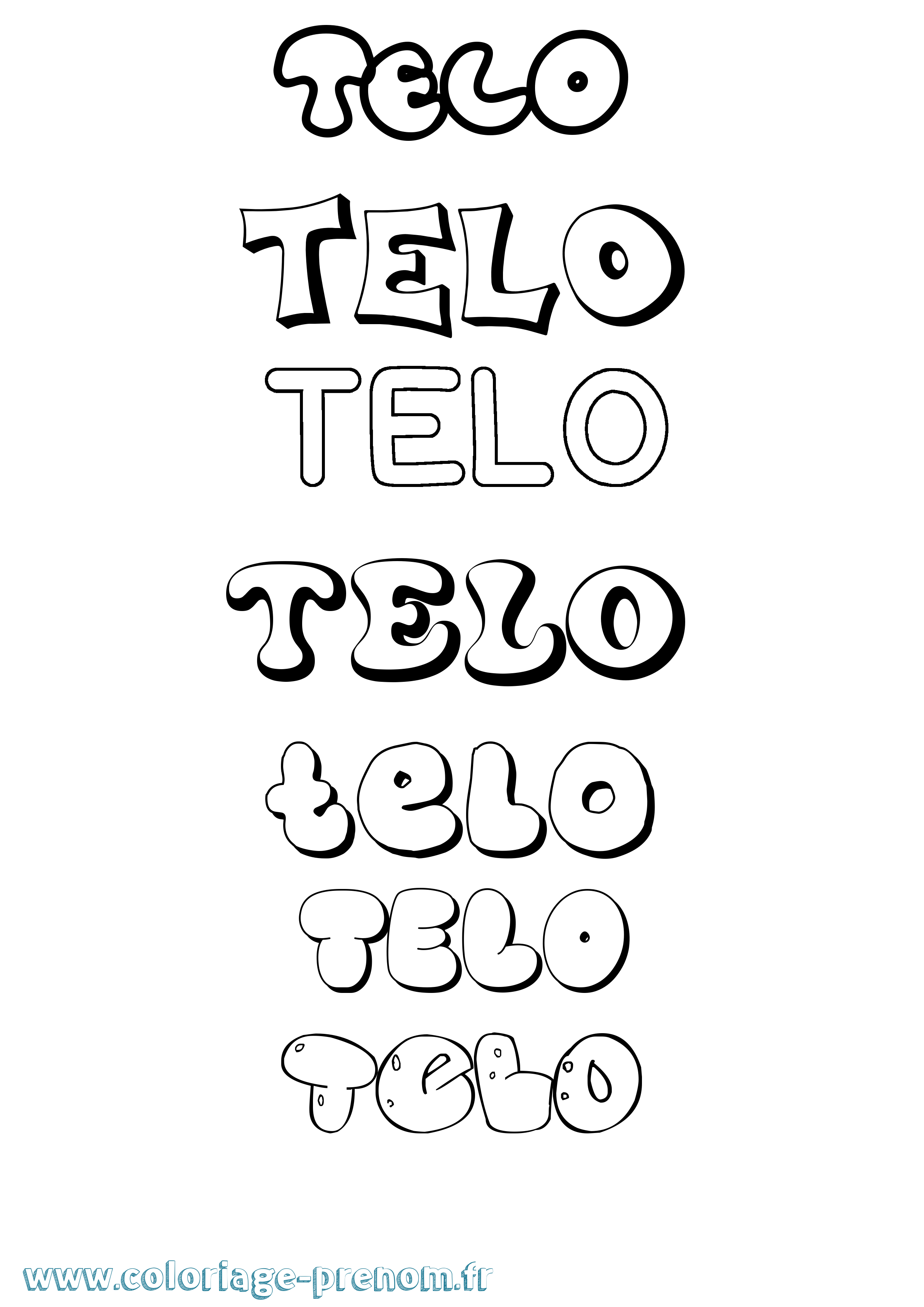 Coloriage Telo Bubble Coloriage prénom Telo Bubble