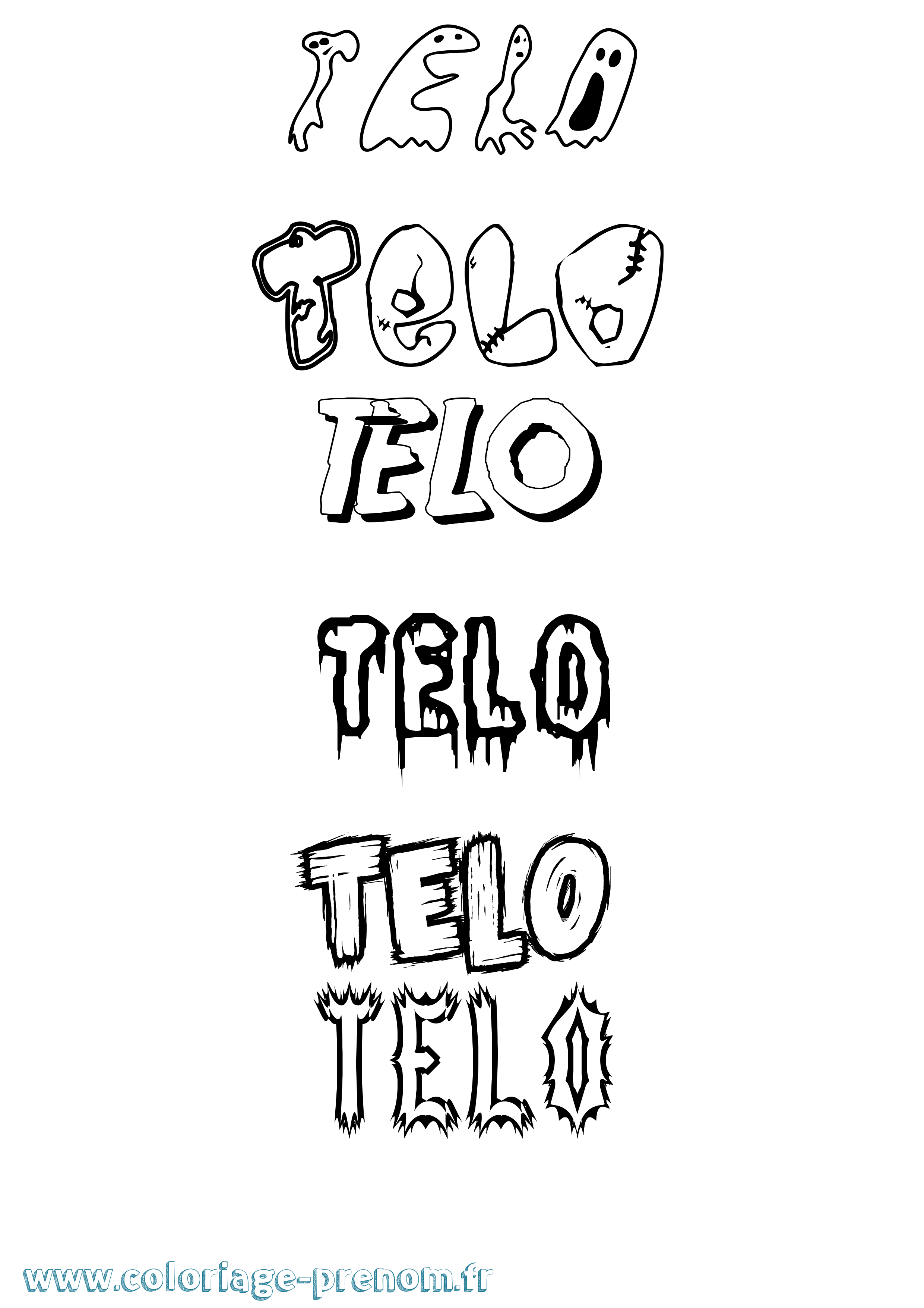 Coloriage Telo Frisson Coloriage prénom Telo Frisson
