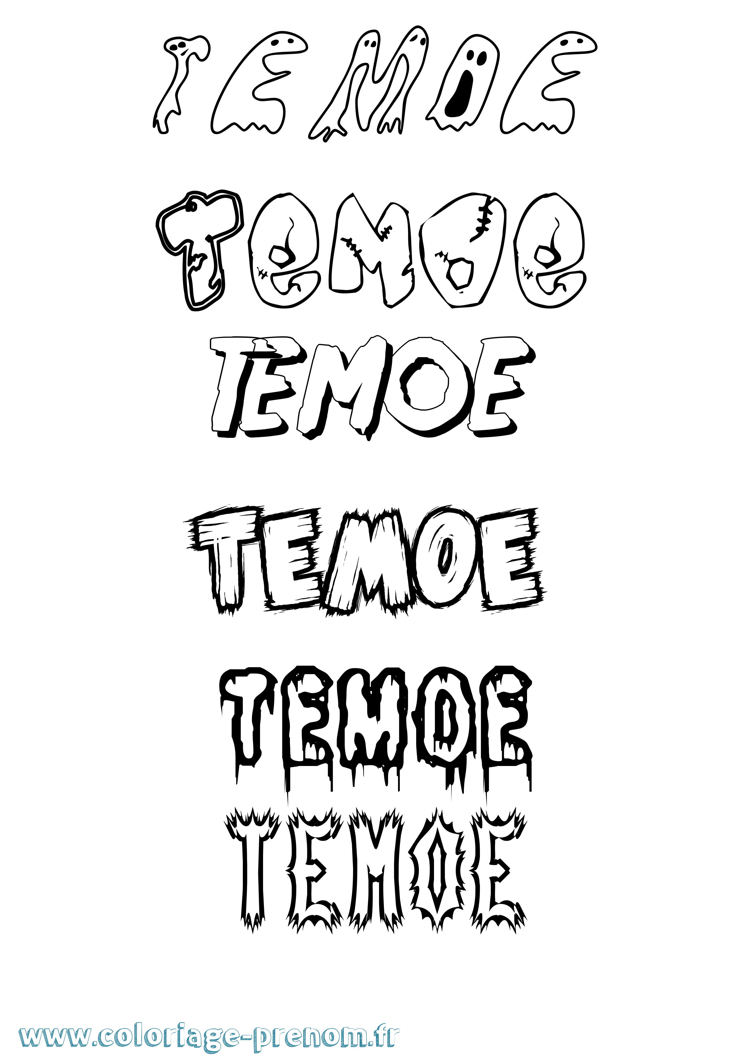 Coloriage Temoe Frisson Coloriage prénom Temoe Frisson