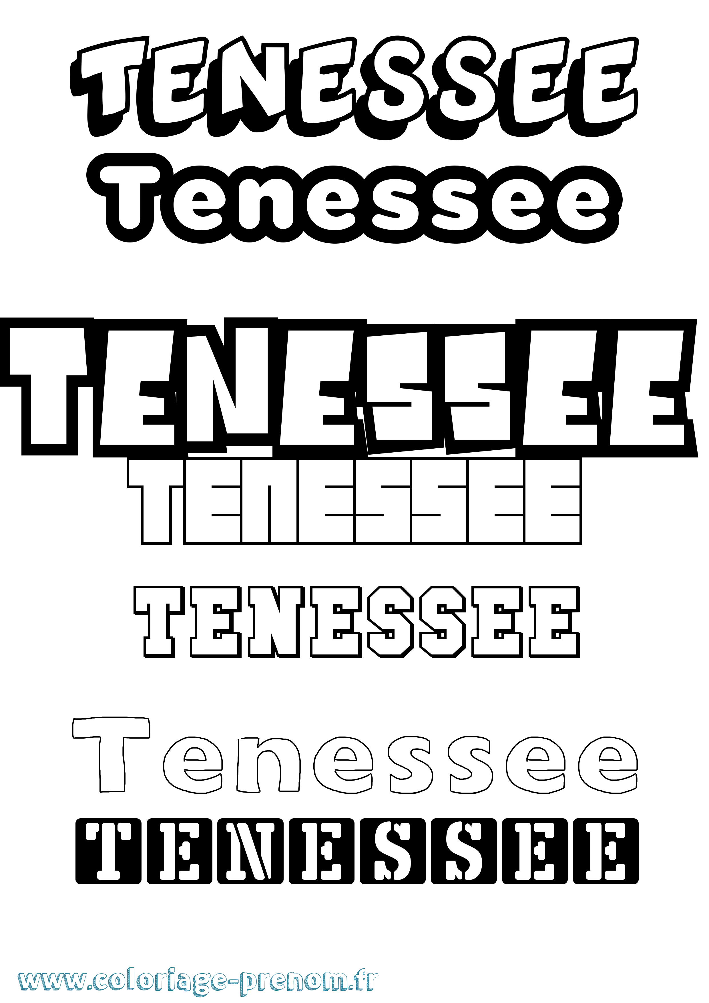 Coloriage Tenessee Simple Coloriage prénom Tenessee Simple