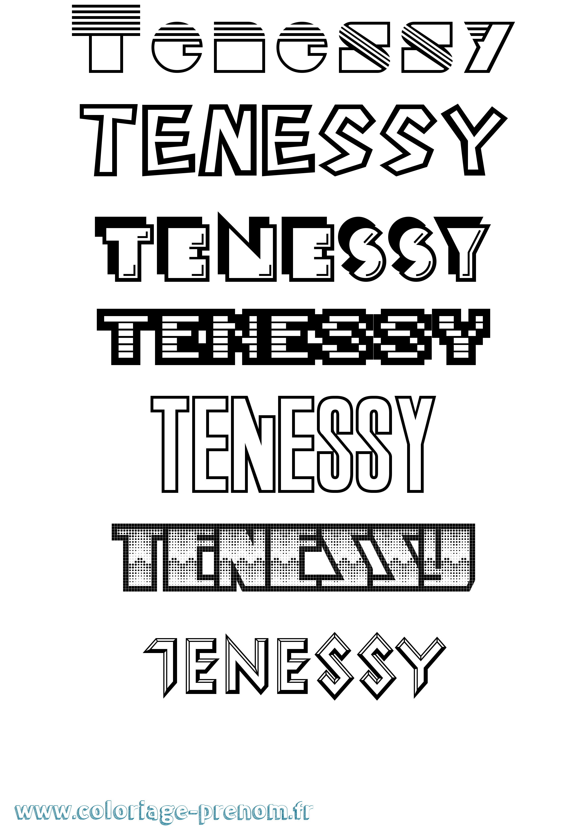 Coloriage Tenessy Jeux Vidéos Coloriage prénom Tenessy Jeux Vidéos