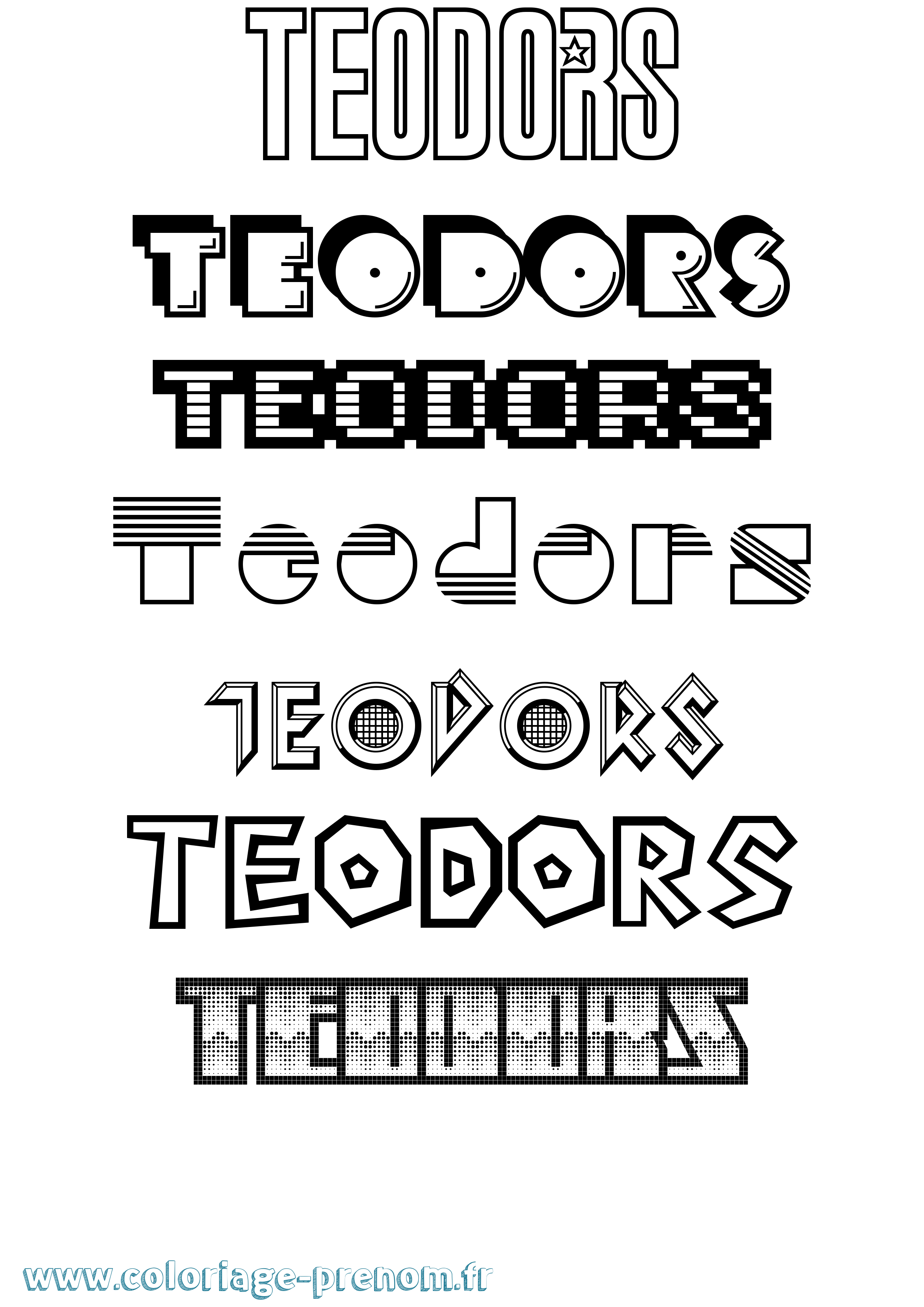 Coloriage Teodors Jeux Vidéos Coloriage prénom Teodors Jeux Vidéos