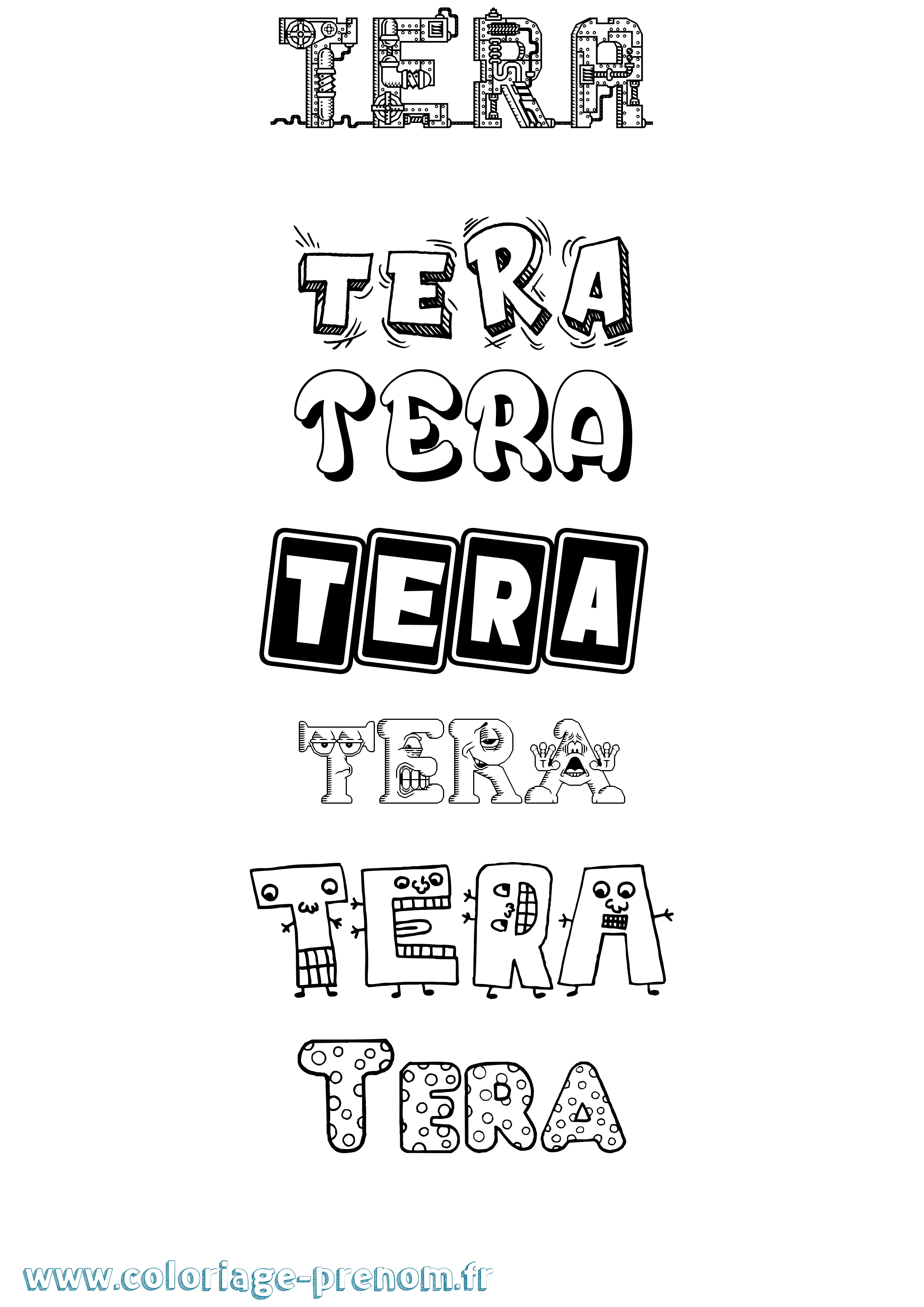 Coloriage Tera Fun Coloriage prénom Tera Fun