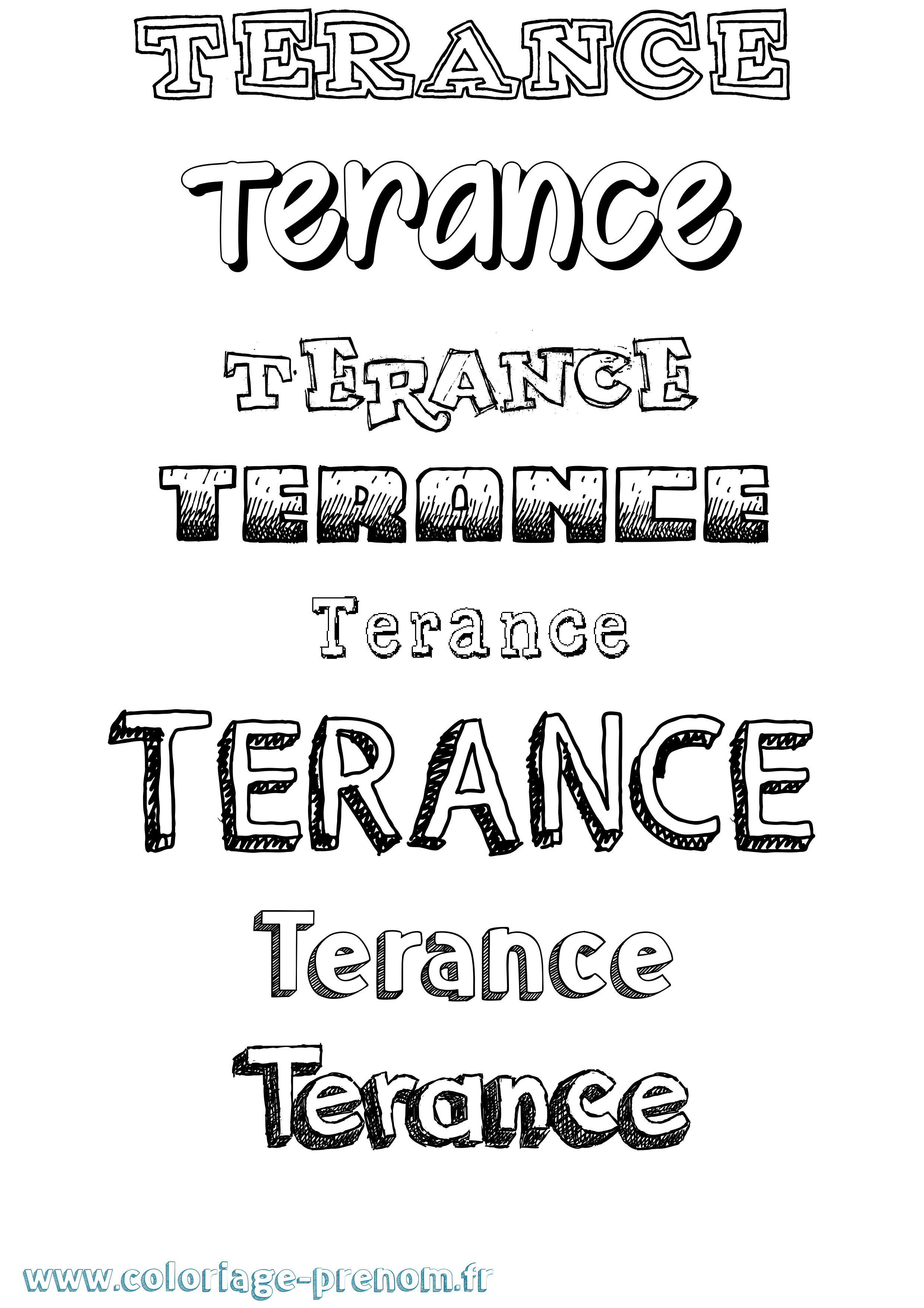 Coloriage Terance Dessiné Coloriage prénom Terance Dessiné
