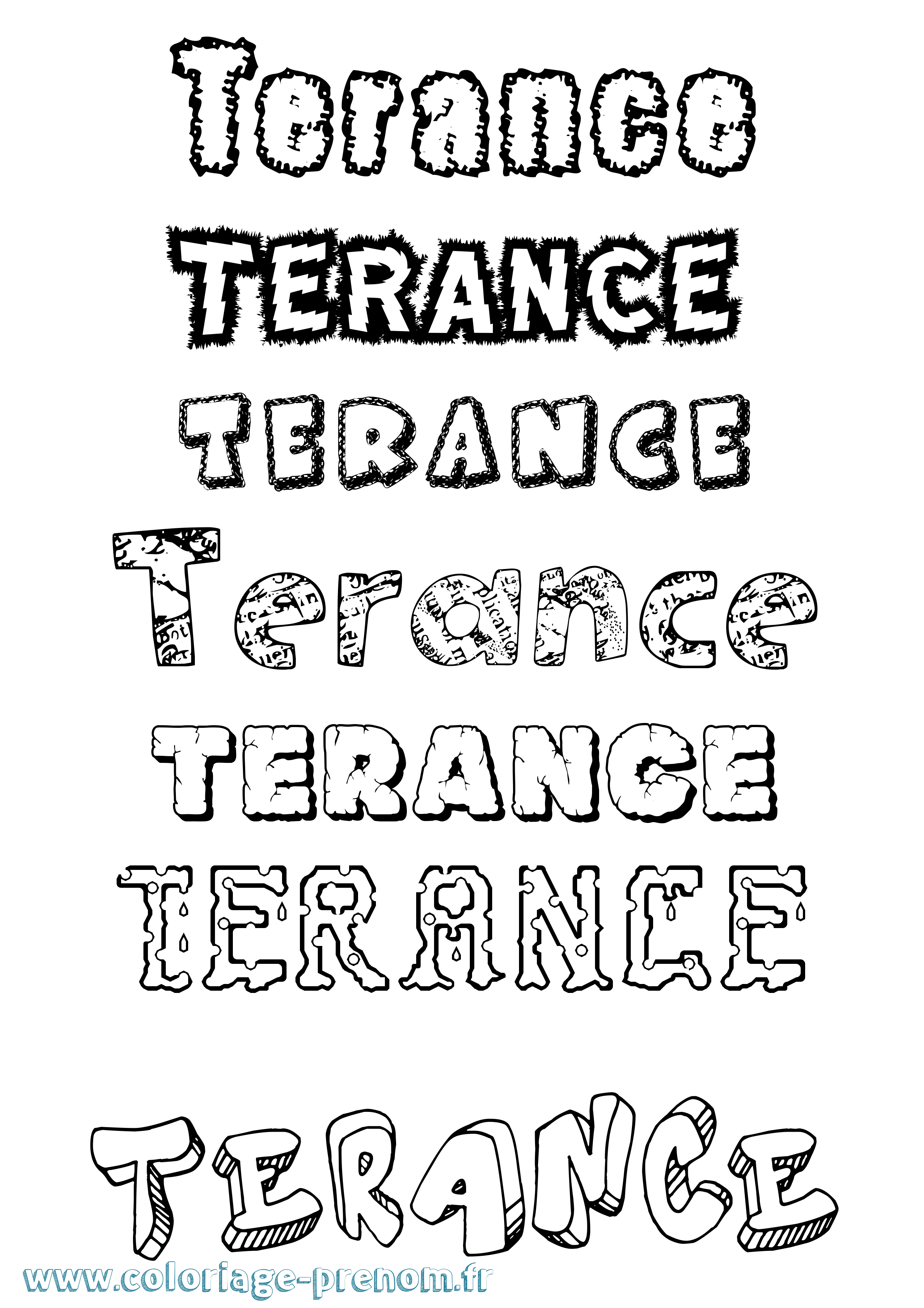 Coloriage Terance Destructuré Coloriage prénom Terance Destructuré