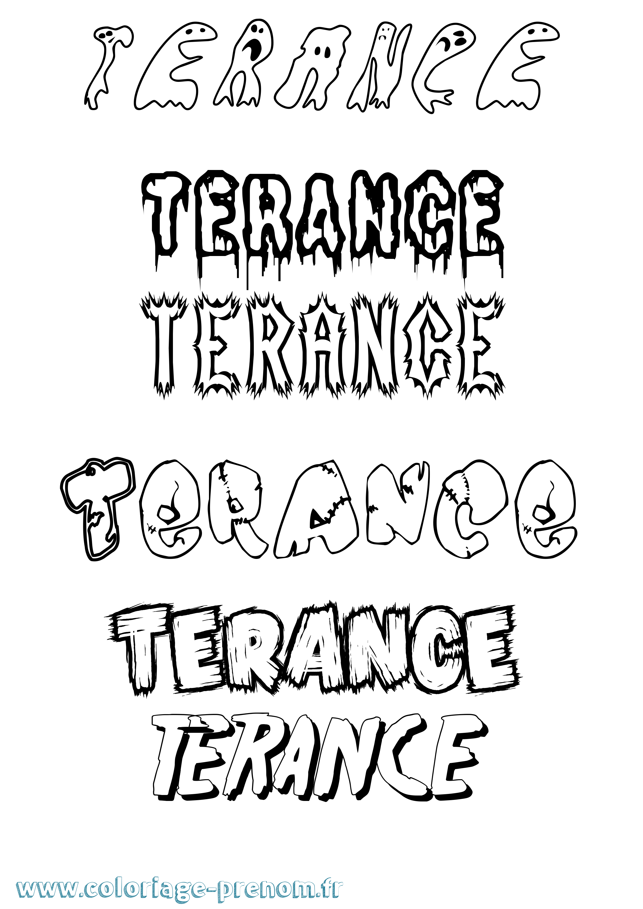 Coloriage Terance Frisson Coloriage prénom Terance Frisson