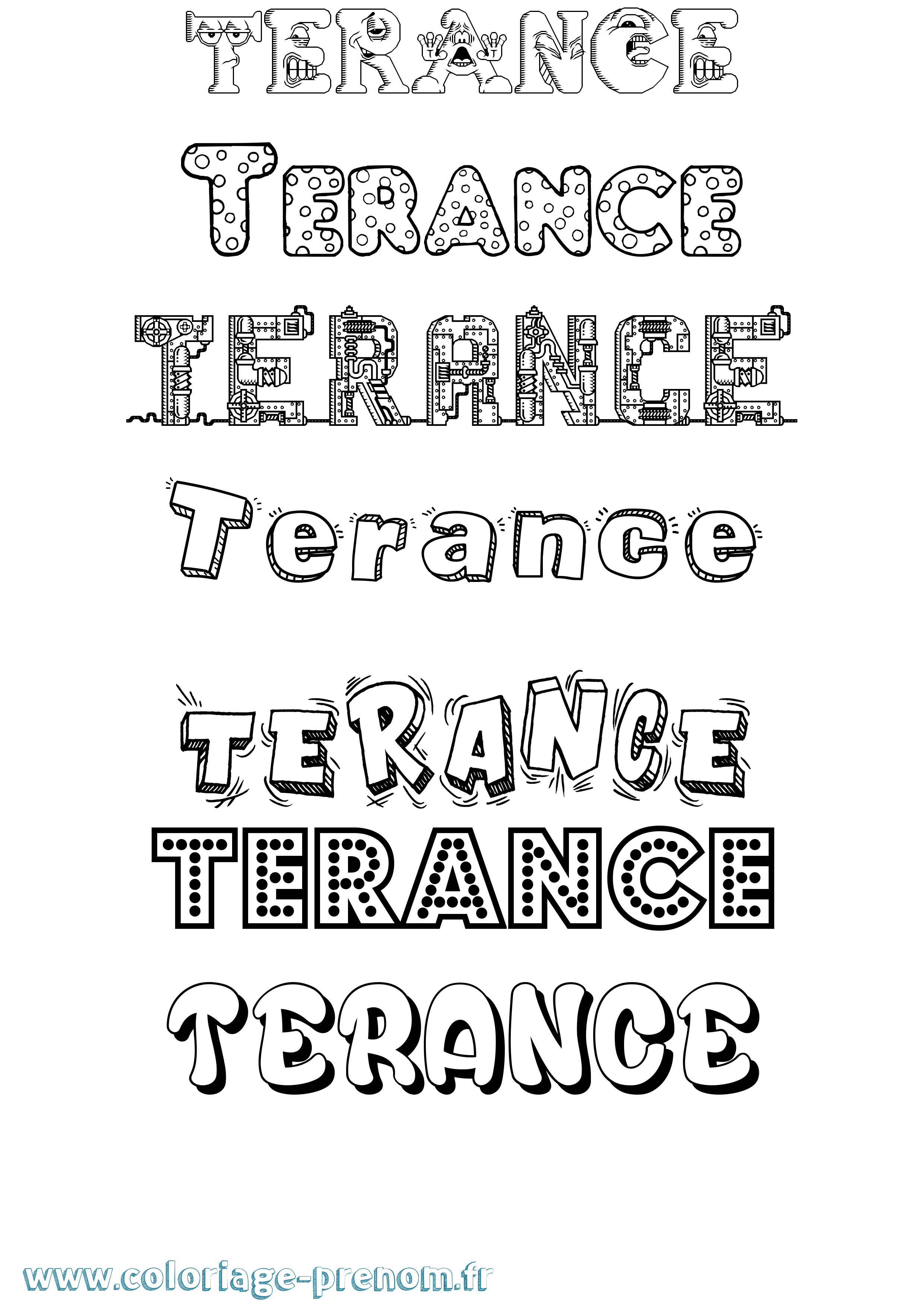 Coloriage Terance Fun Coloriage prénom Terance Fun