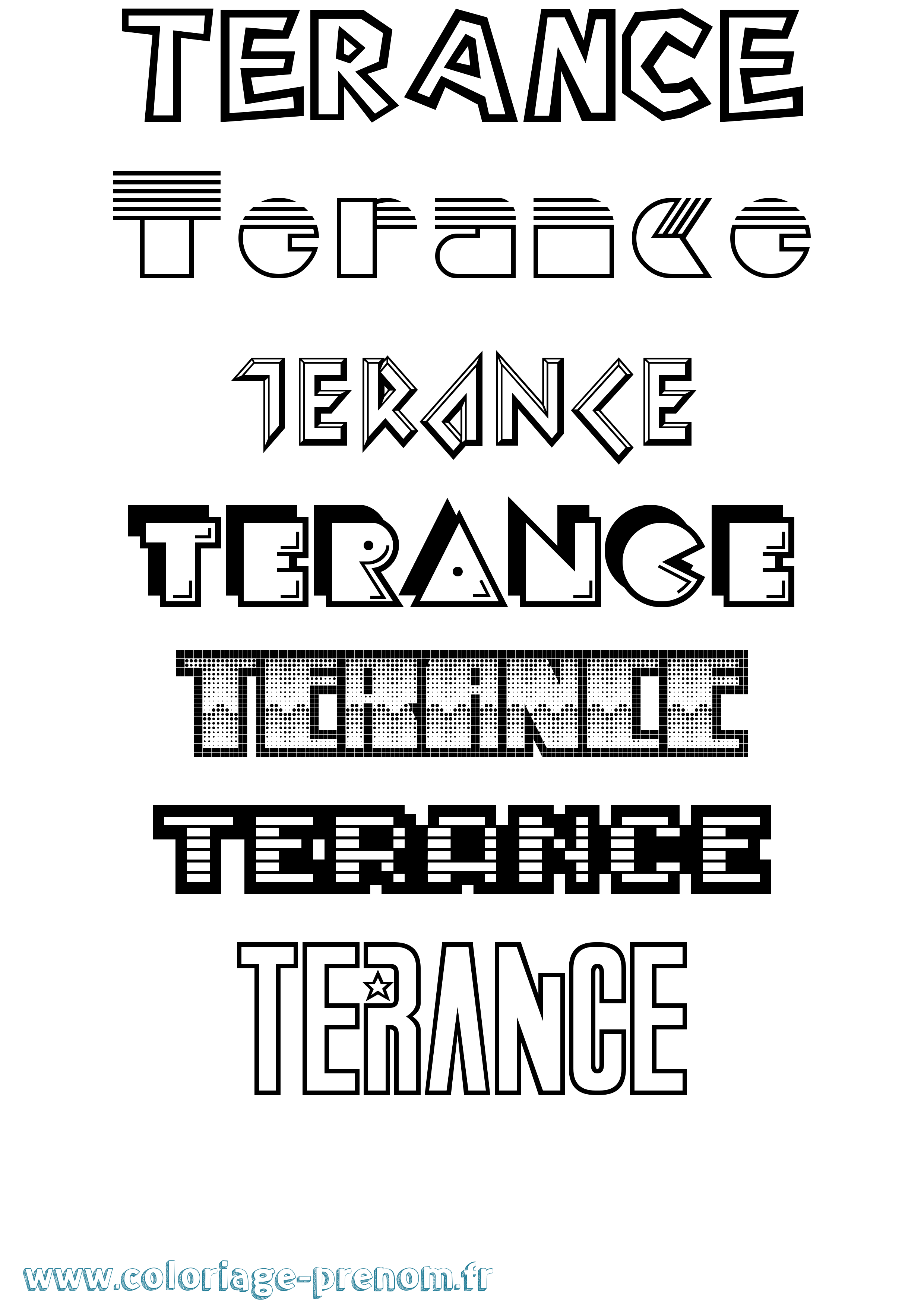 Coloriage Terance Jeux Vidéos Coloriage prénom Terance Jeux Vidéos