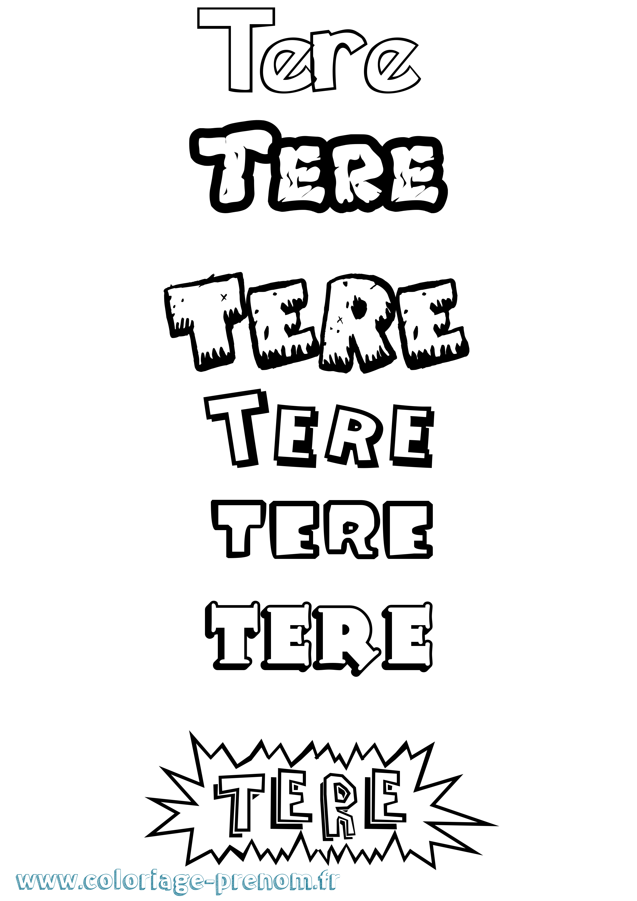 Coloriage Tere Dessin Animé Coloriage prénom Tere Dessin Animé