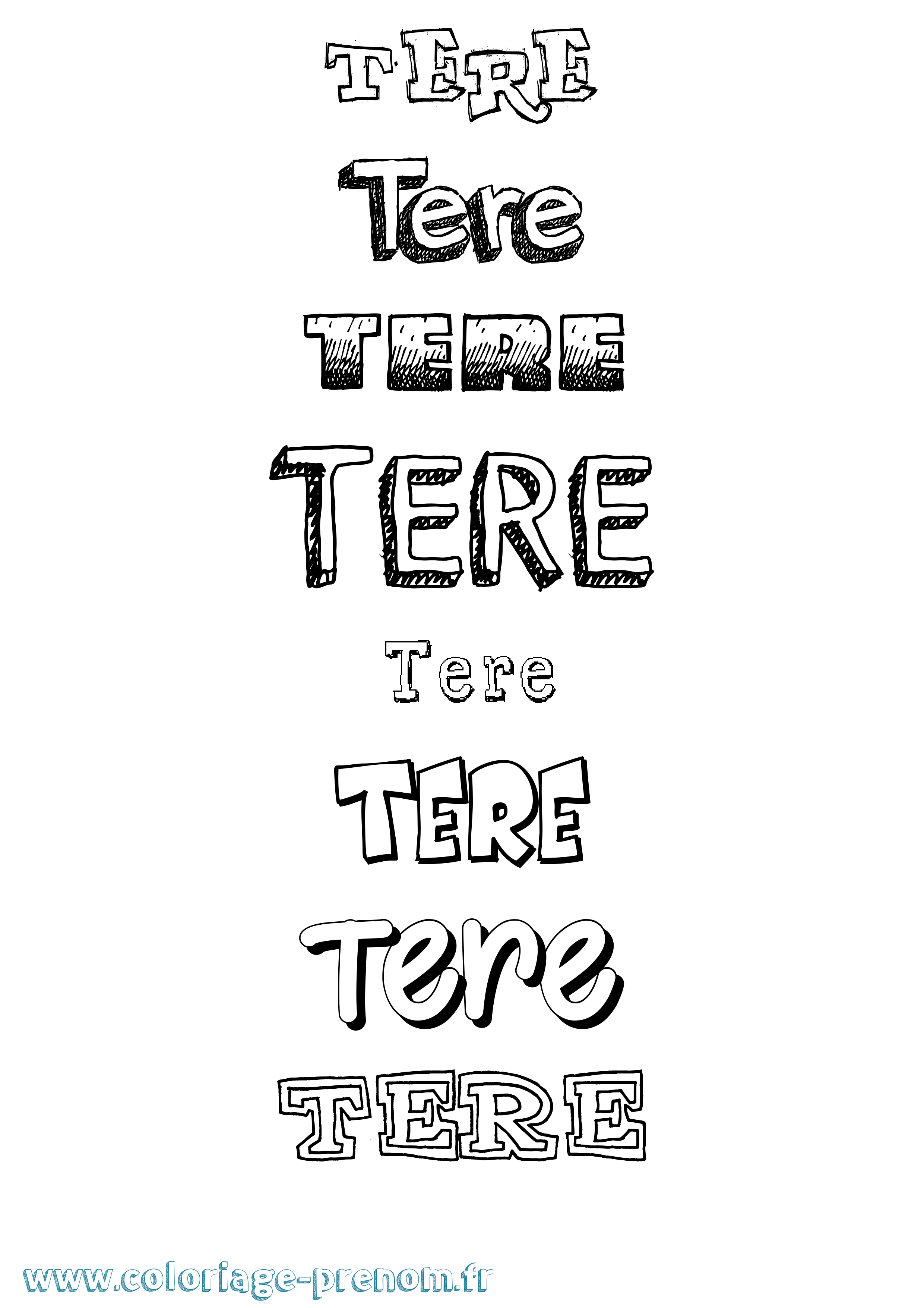 Coloriage Tere Dessiné Coloriage prénom Tere Dessiné