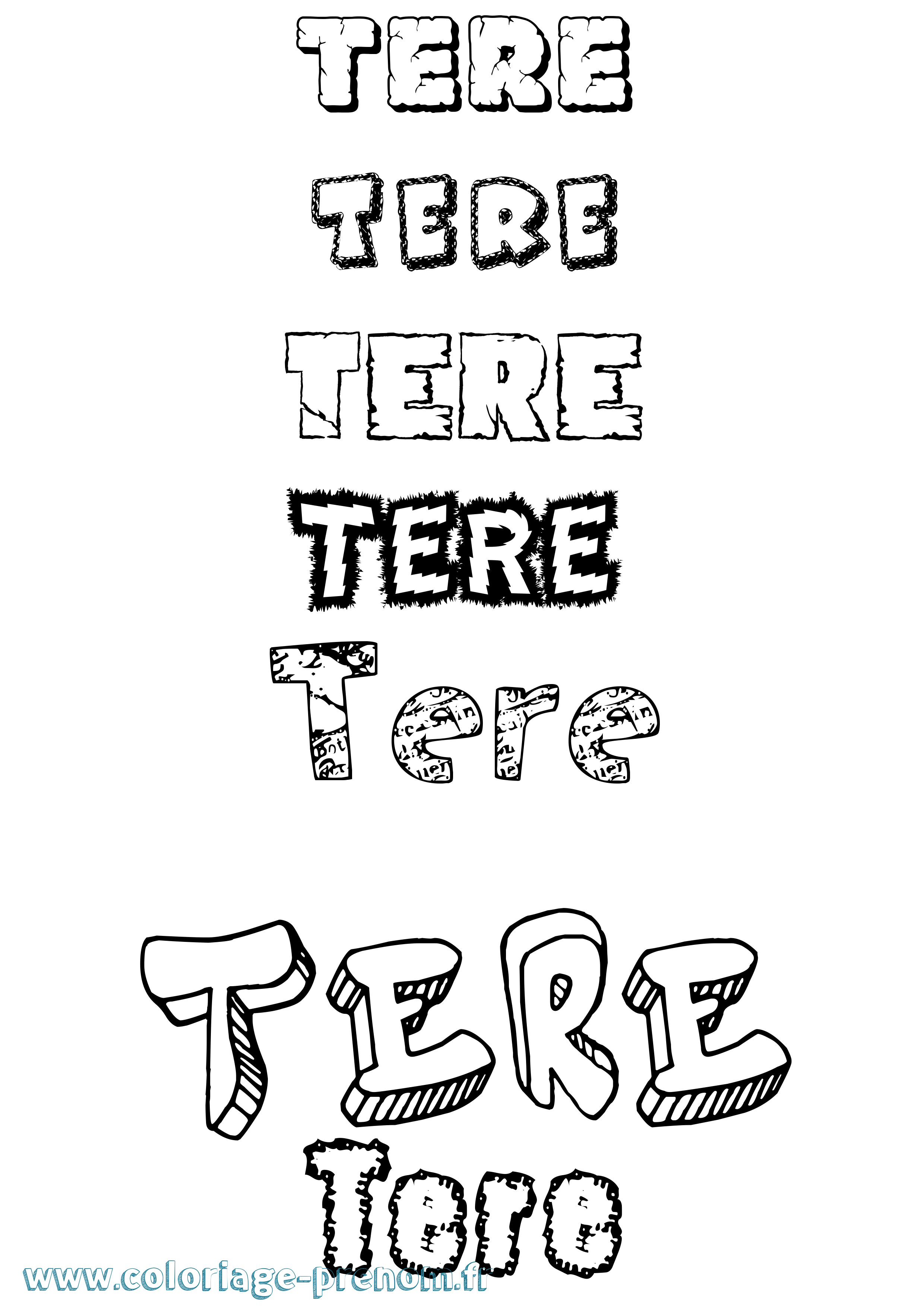 Coloriage Tere Destructuré Coloriage prénom Tere Destructuré
