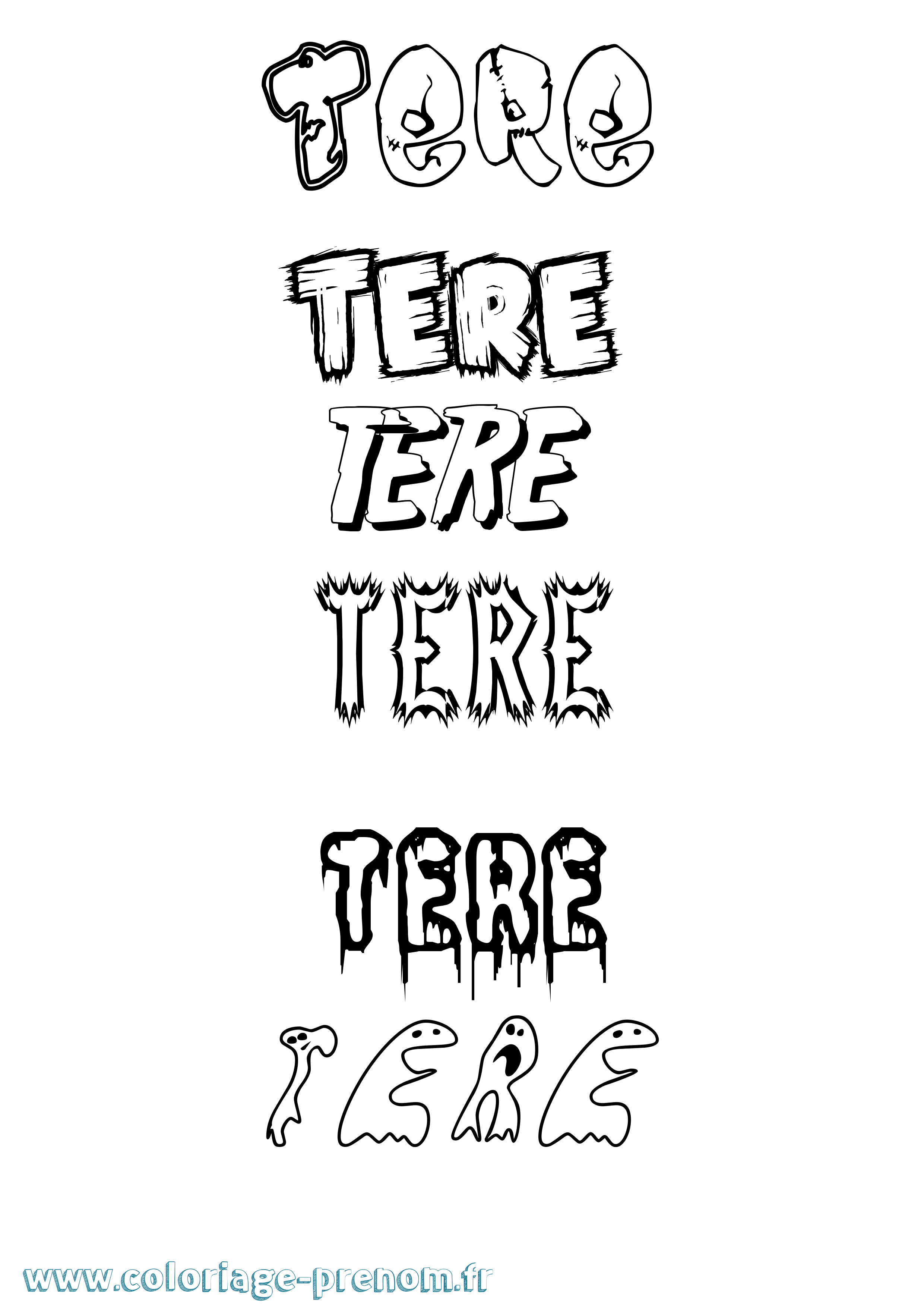 Coloriage Tere Frisson Coloriage prénom Tere Frisson