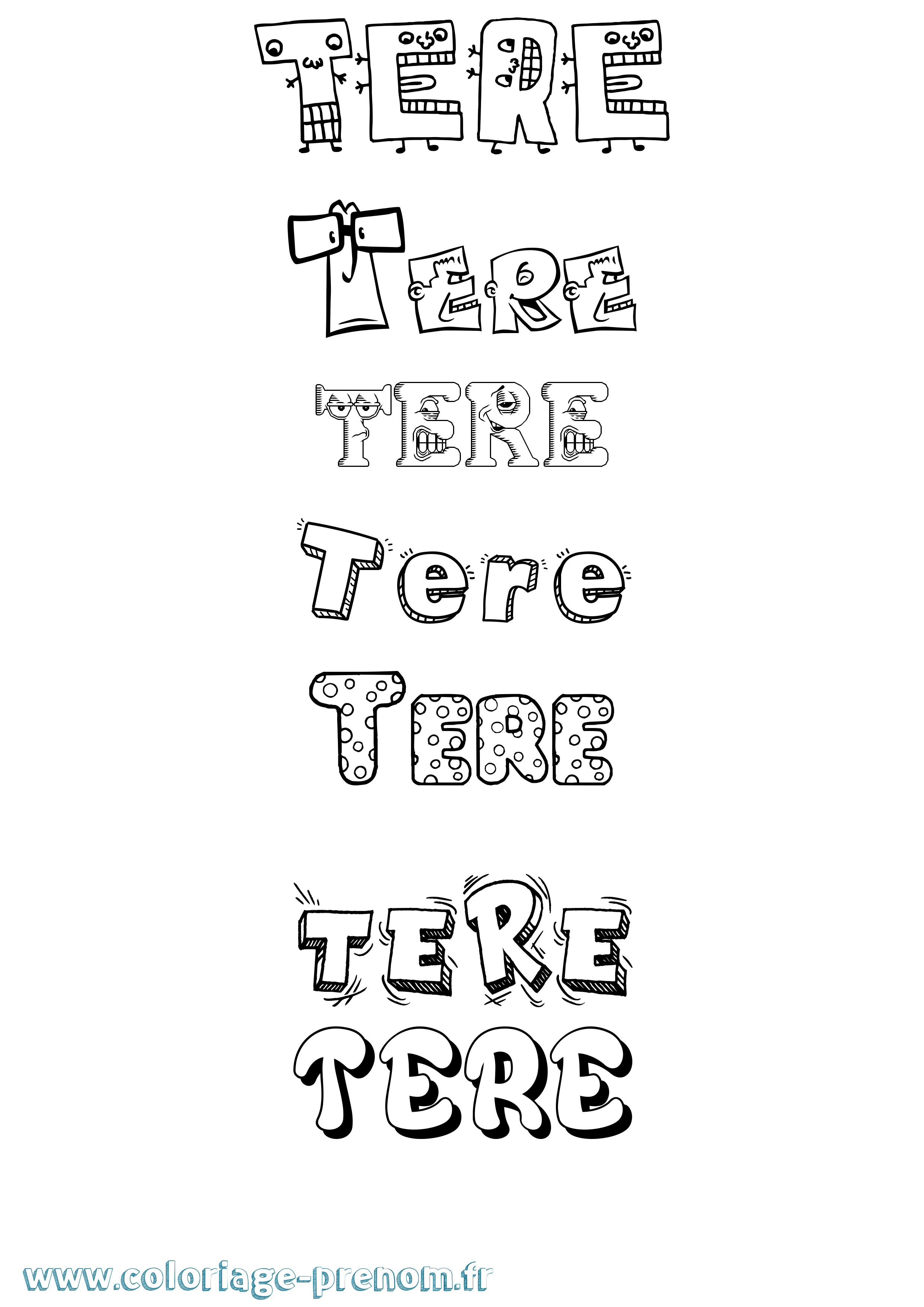 Coloriage Tere Fun Coloriage prénom Tere Fun