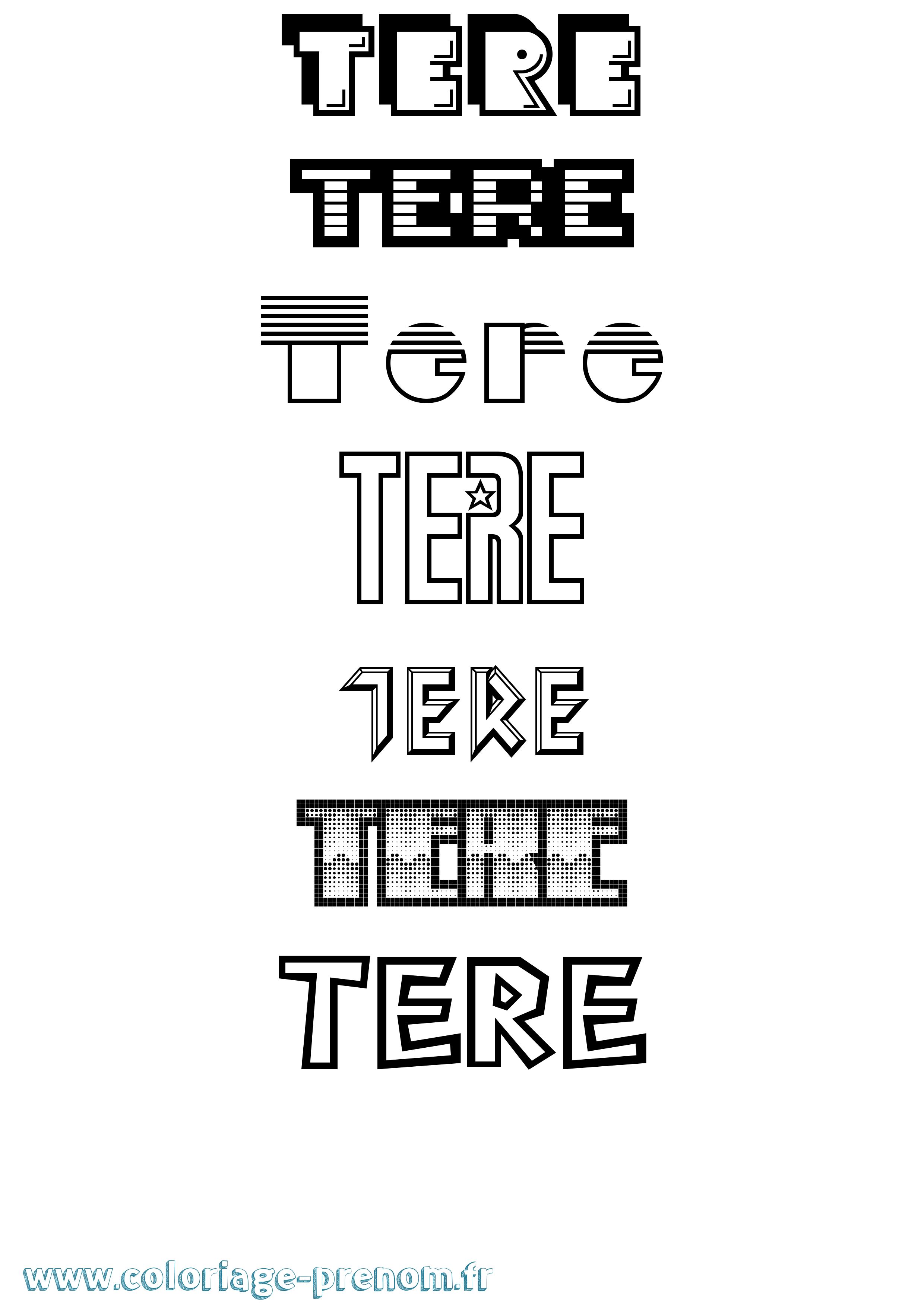 Coloriage Tere Jeux Vidéos Coloriage prénom Tere Jeux Vidéos