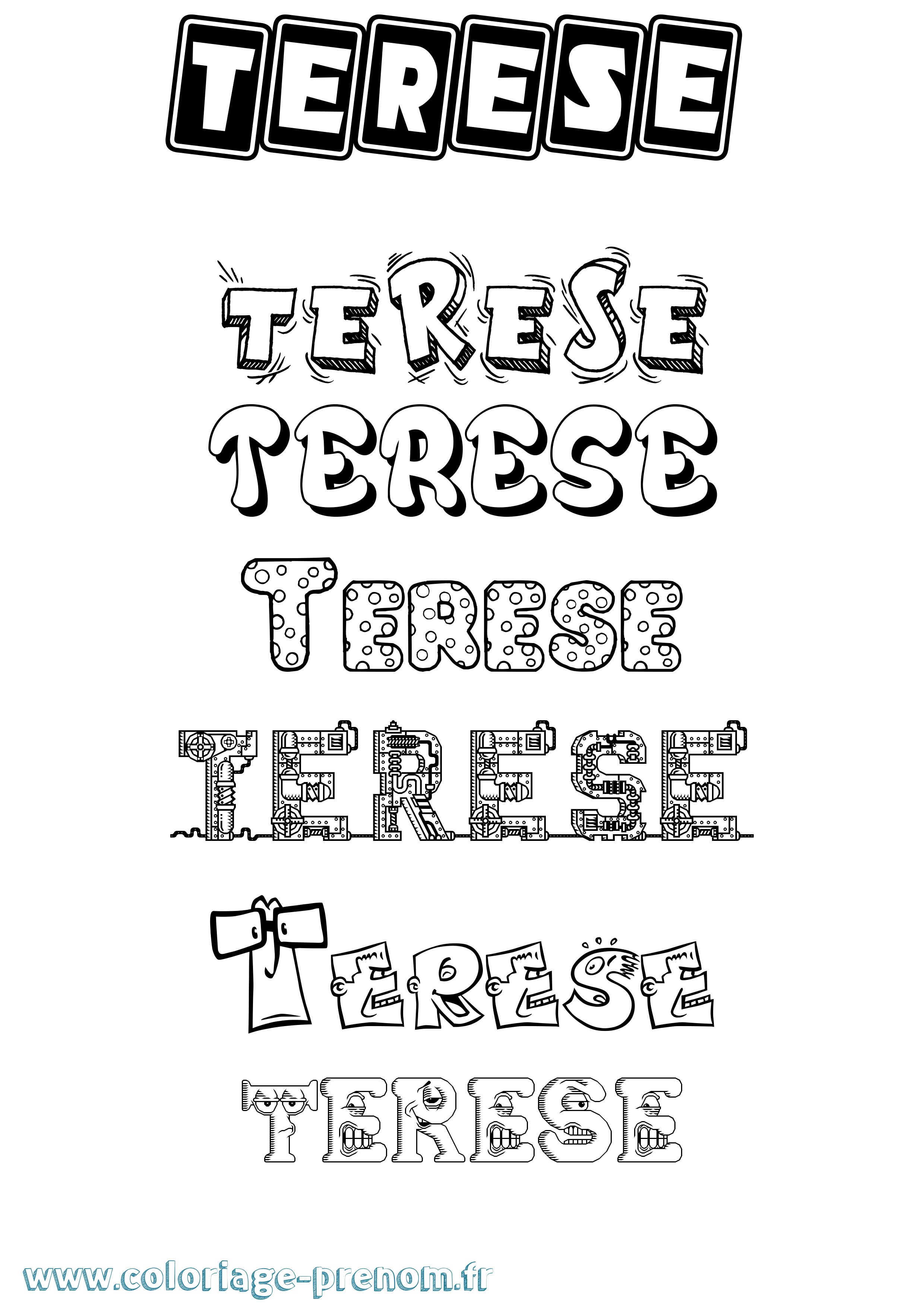 Coloriage Terese Fun Coloriage prénom Terese Fun
