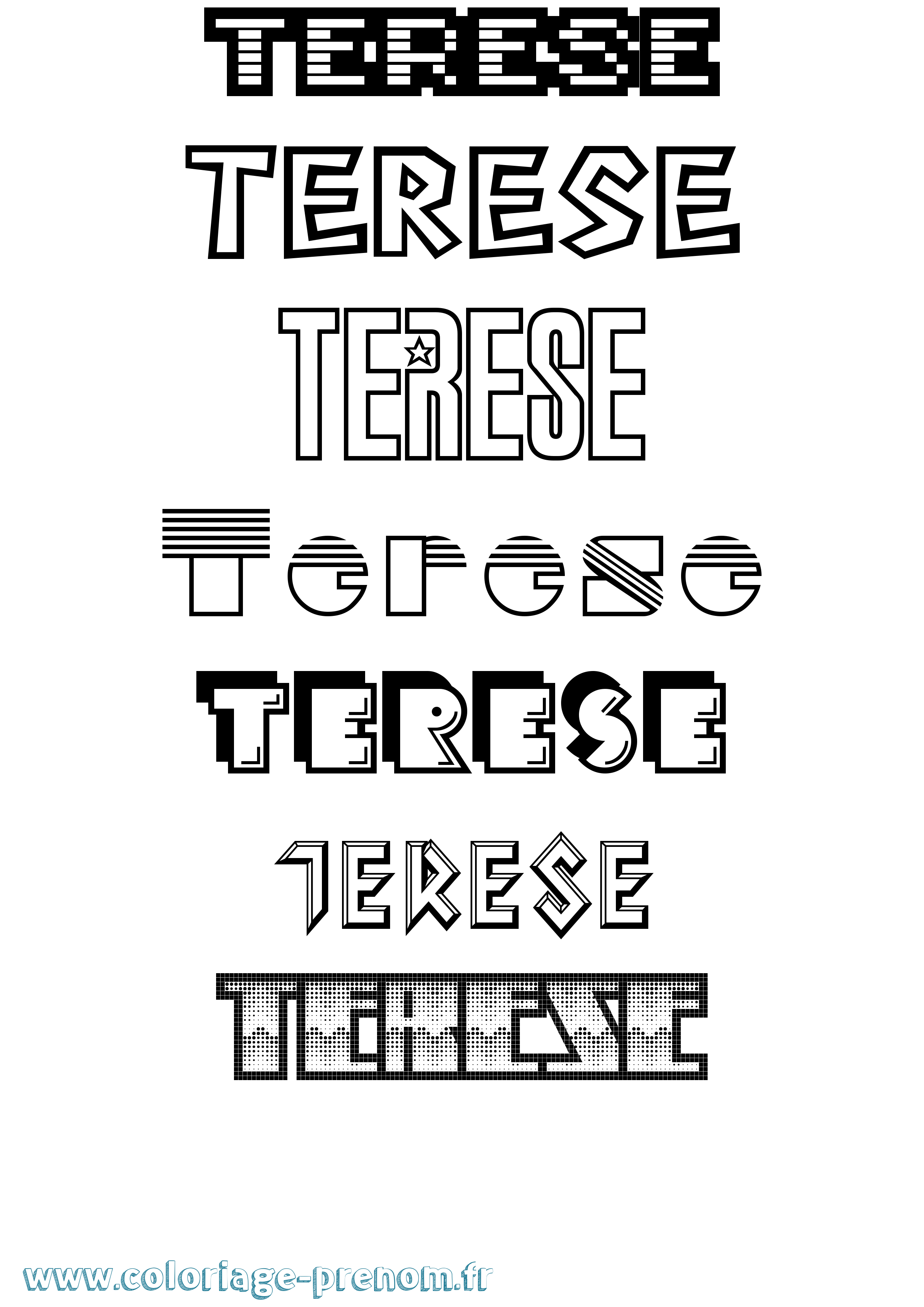Coloriage Terese Jeux Vidéos Coloriage prénom Terese Jeux Vidéos