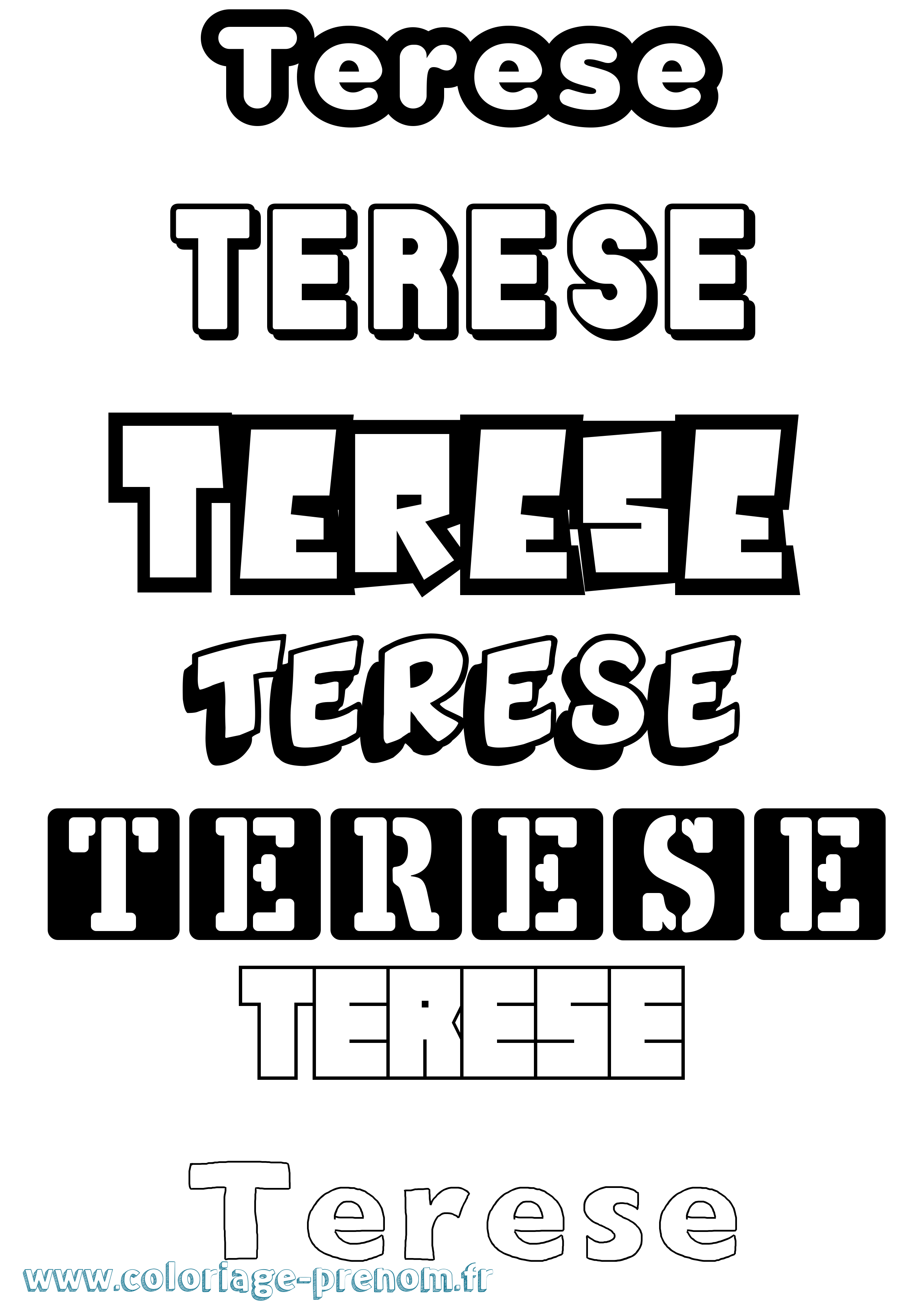 Coloriage Terese Simple Coloriage prénom Terese Simple