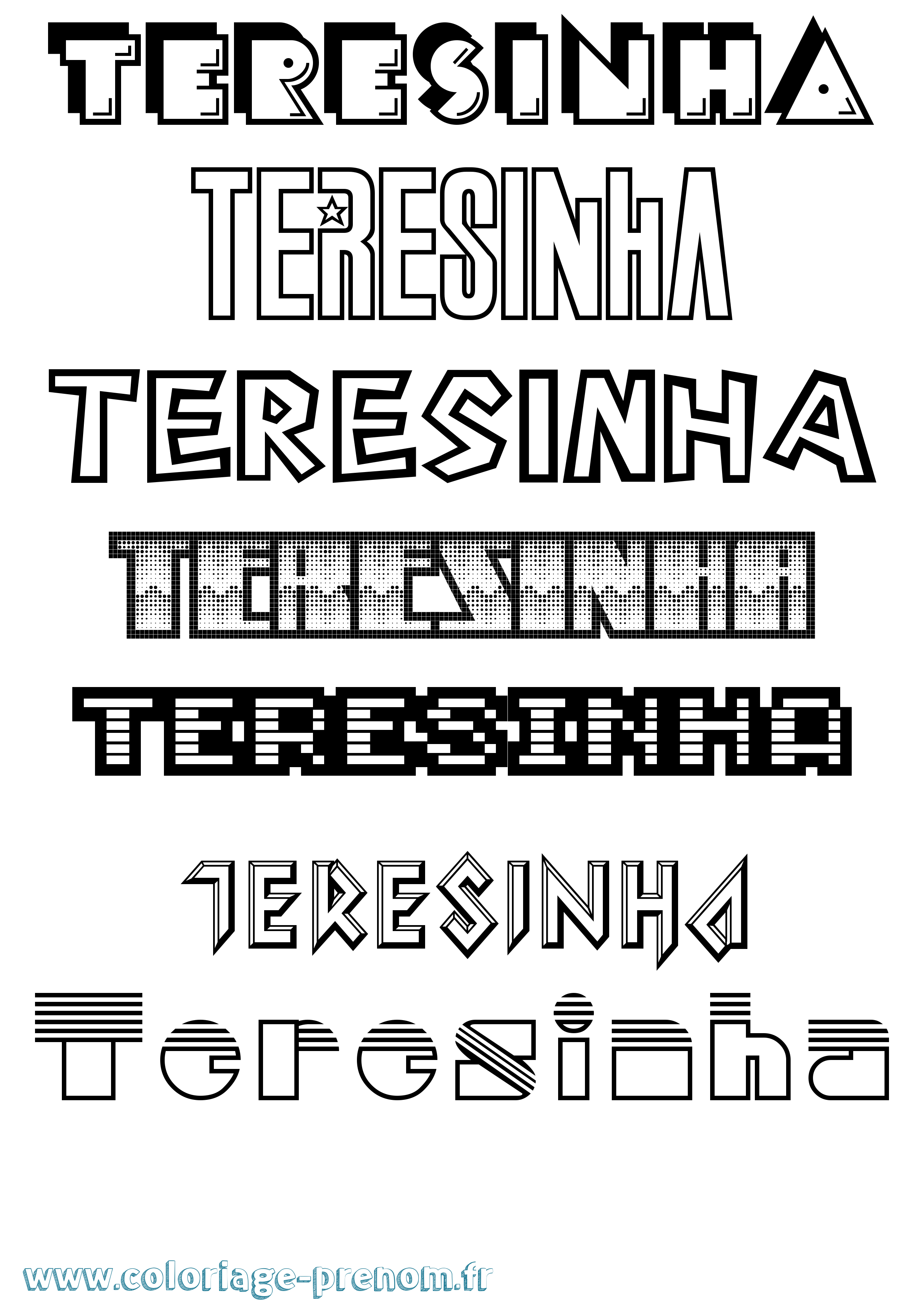 Coloriage Teresinha Jeux Vidéos Coloriage prénom Teresinha Jeux Vidéos