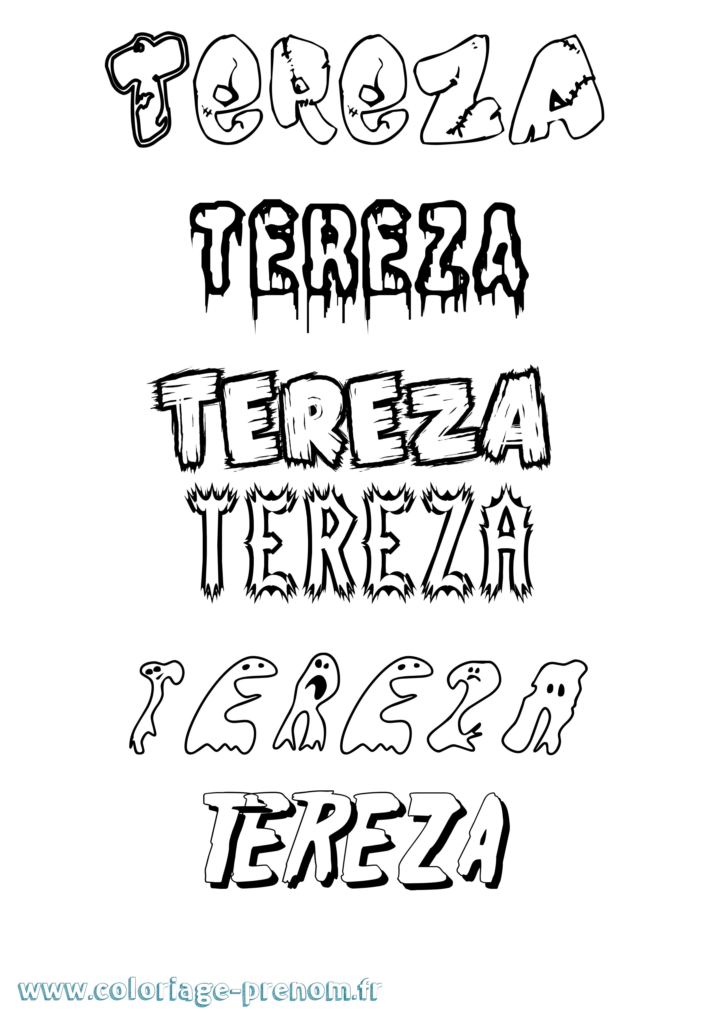 Coloriage Tereza Frisson Coloriage prénom Tereza Frisson