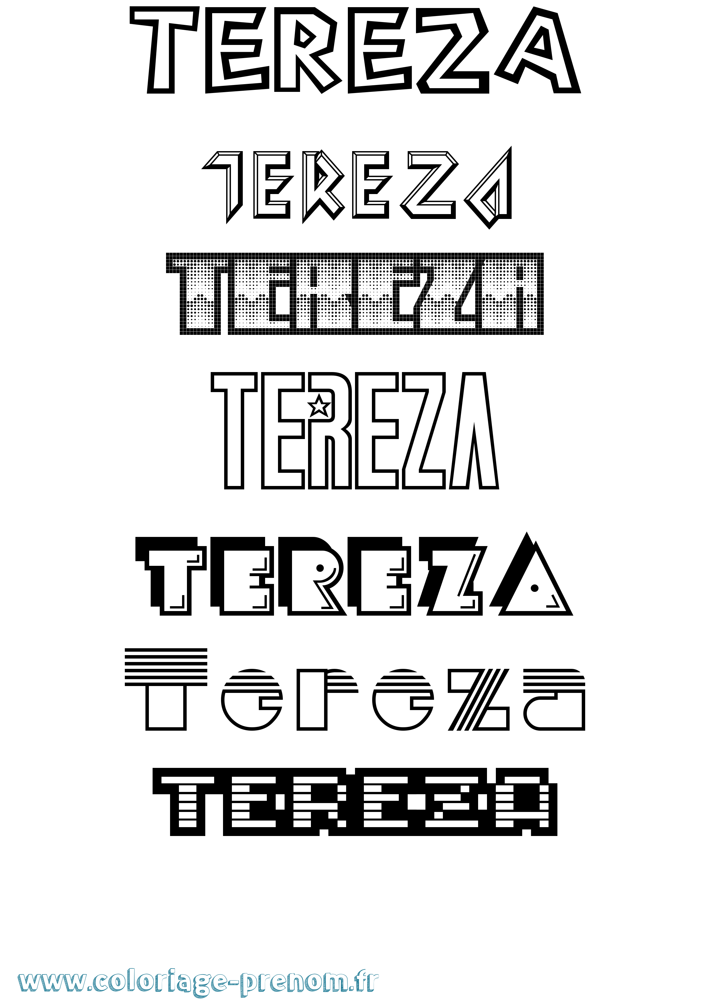 Coloriage Tereza Jeux Vidéos Coloriage prénom Tereza Jeux Vidéos