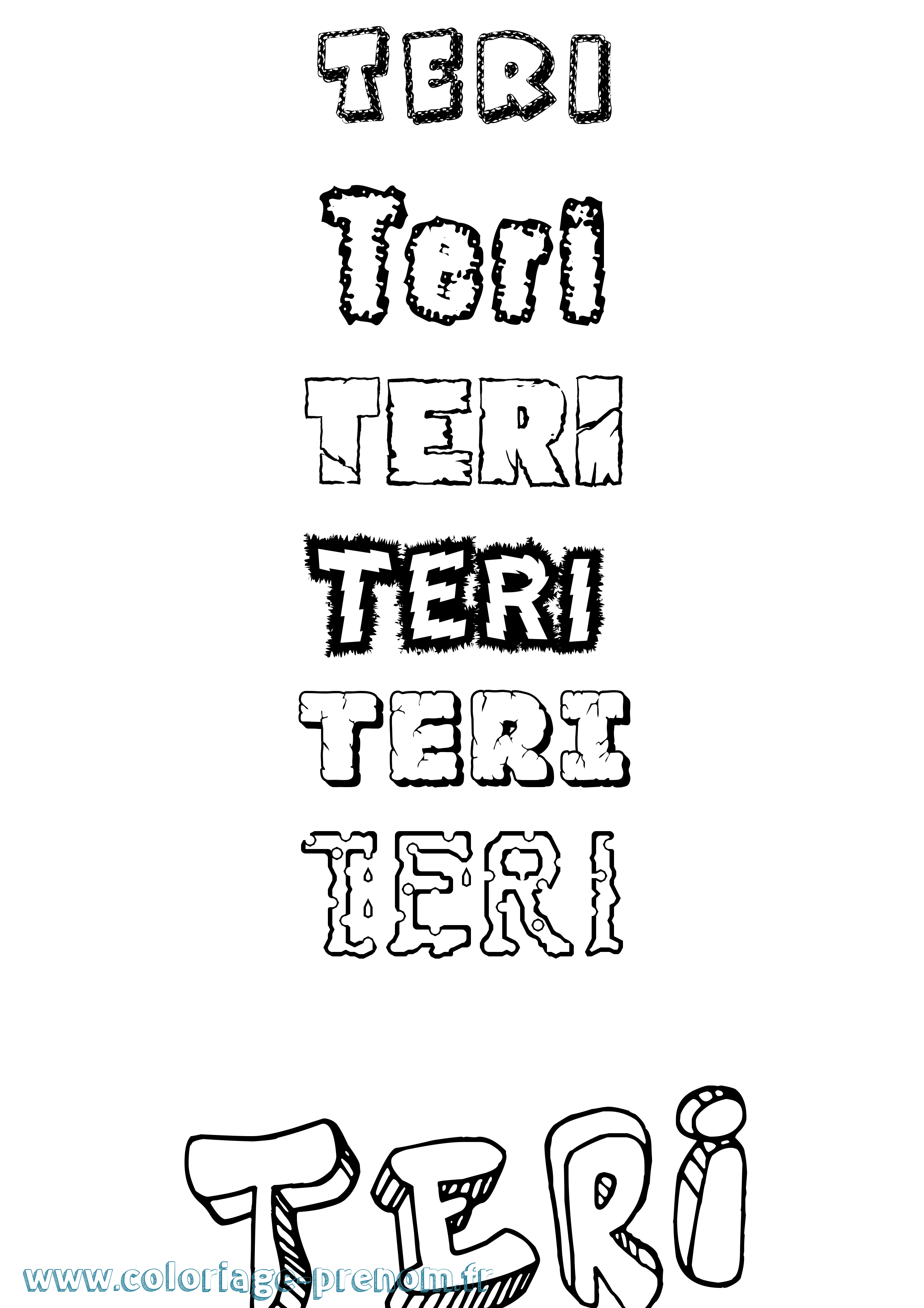 Coloriage Teri Destructuré Coloriage prénom Teri Destructuré