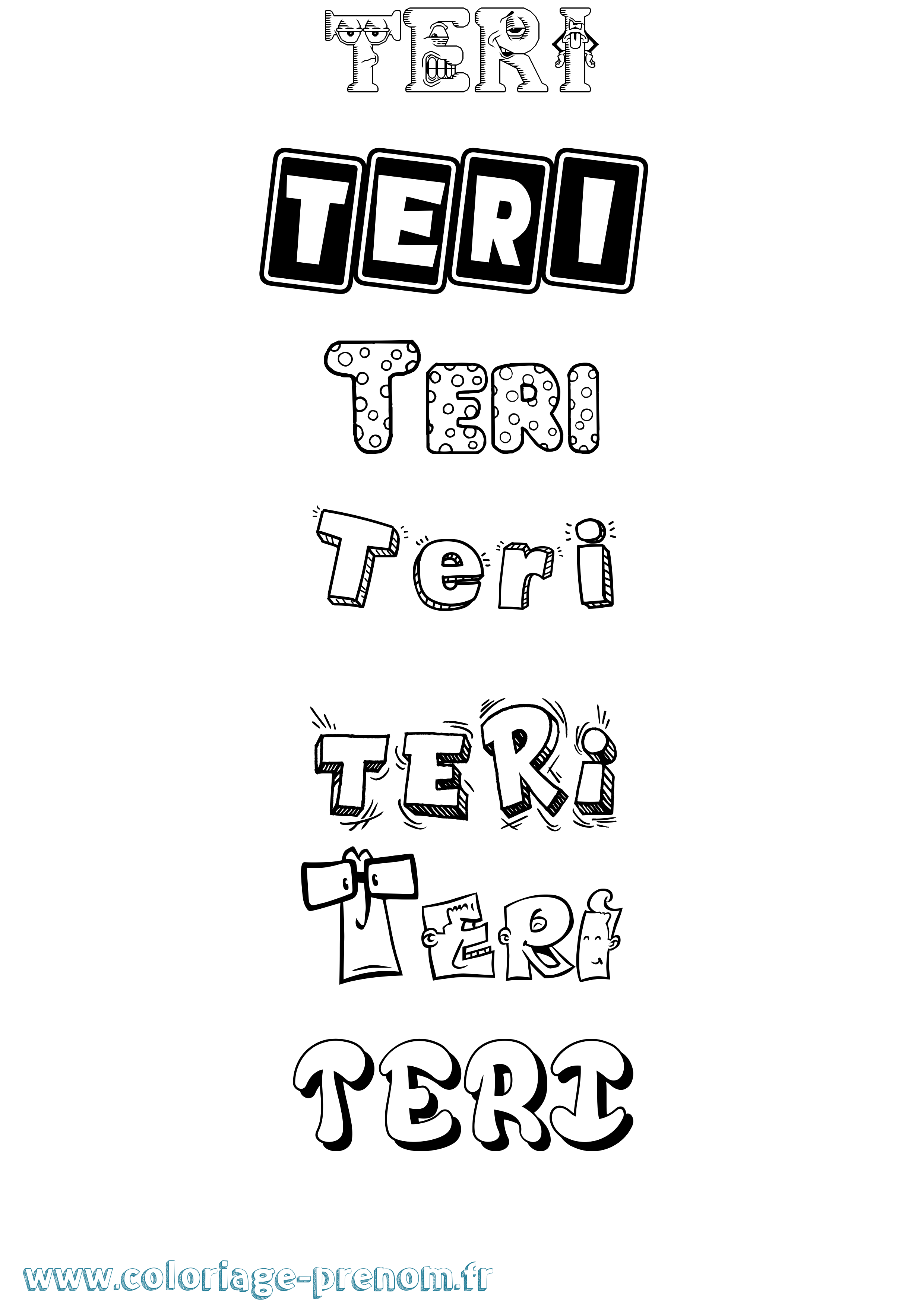 Coloriage Teri Fun Coloriage prénom Teri Fun