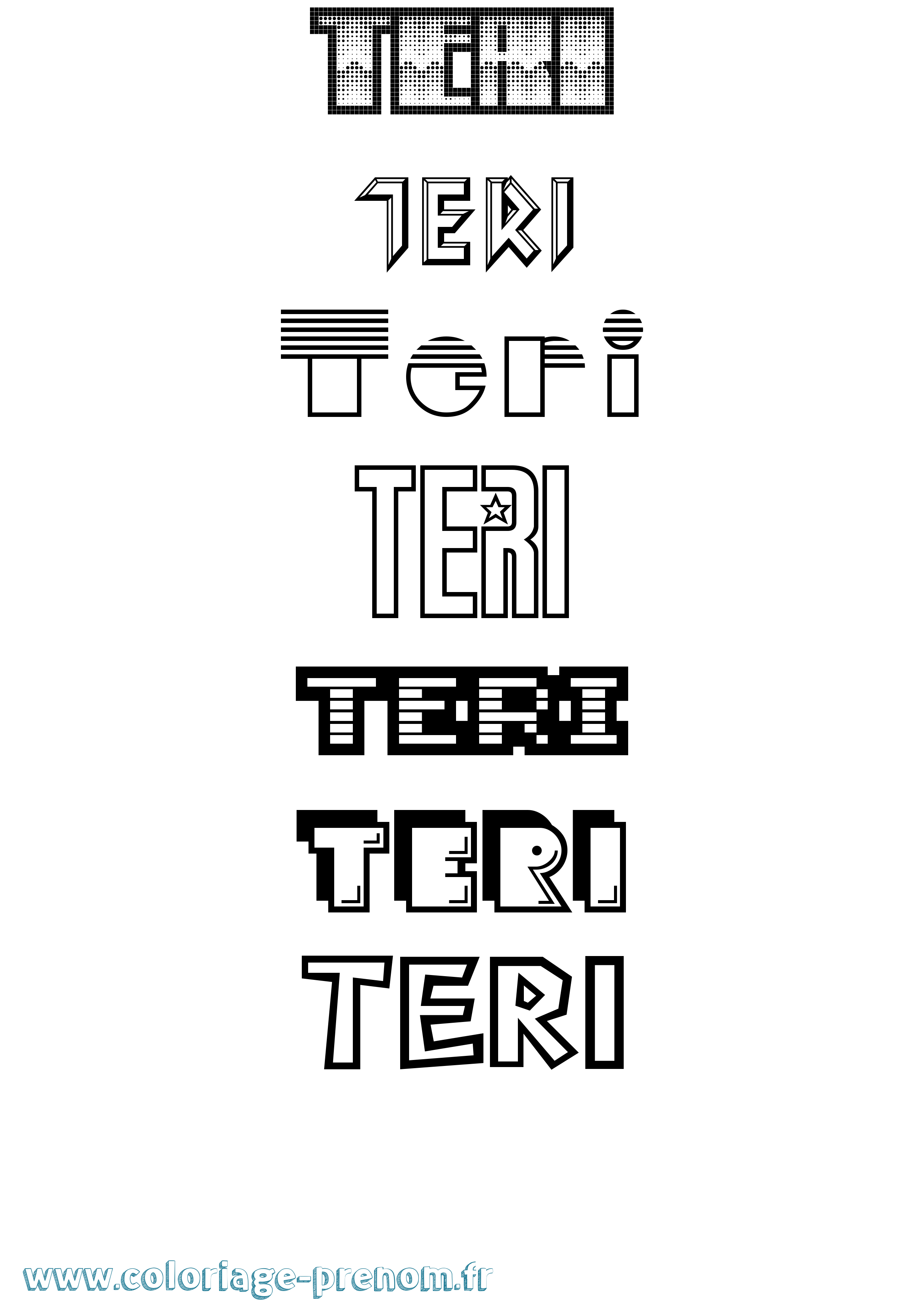 Coloriage Teri Jeux Vidéos Coloriage prénom Teri Jeux Vidéos