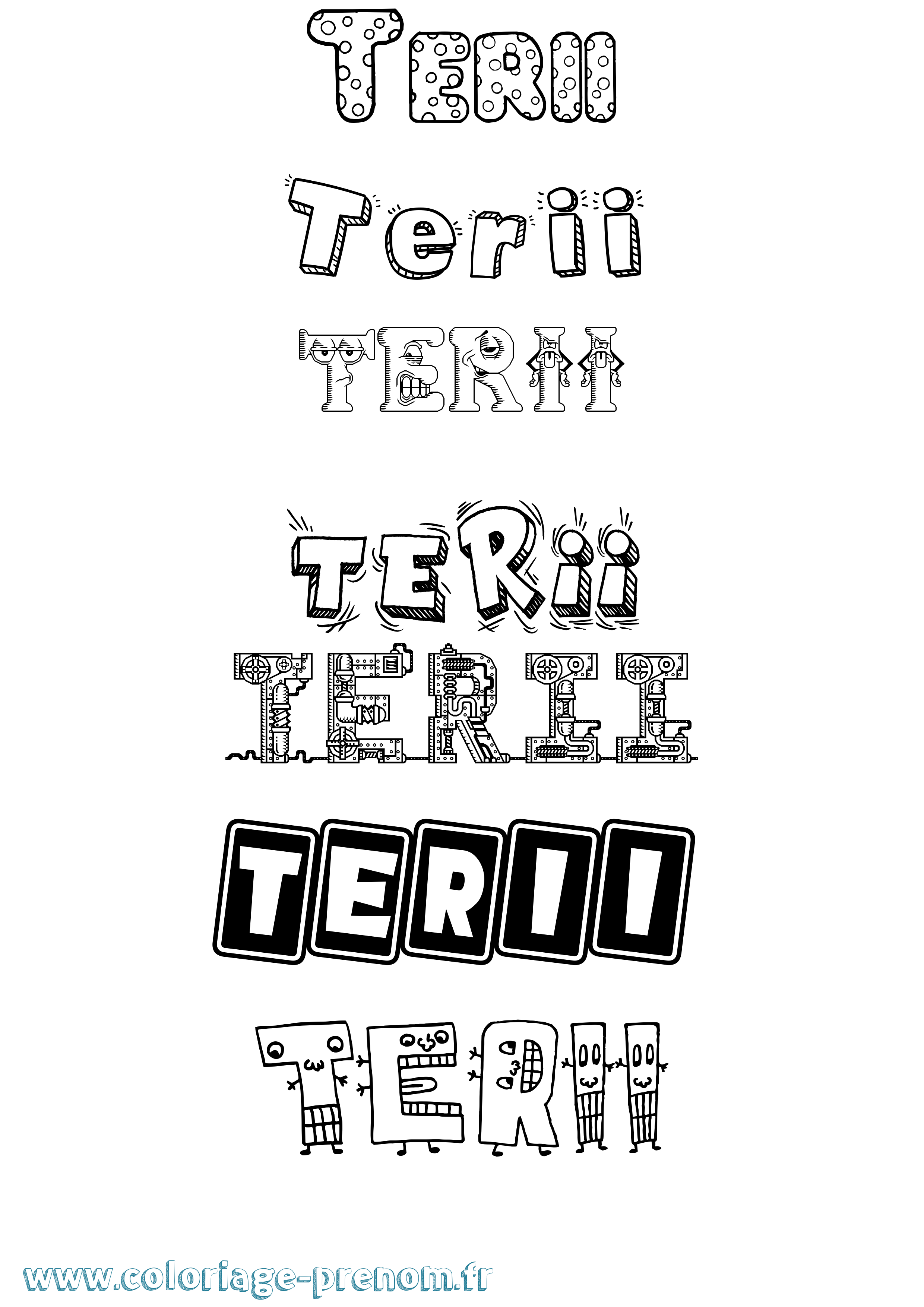 Coloriage Terii Fun Coloriage prénom Terii Fun