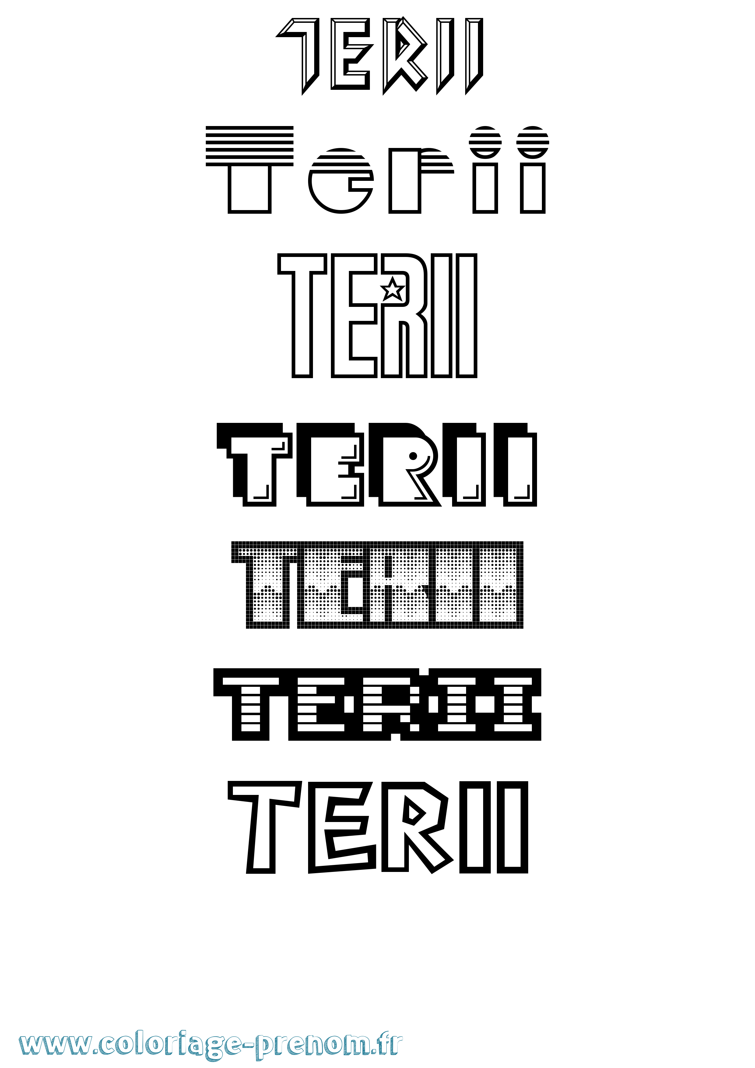 Coloriage Terii Jeux Vidéos Coloriage prénom Terii Jeux Vidéos