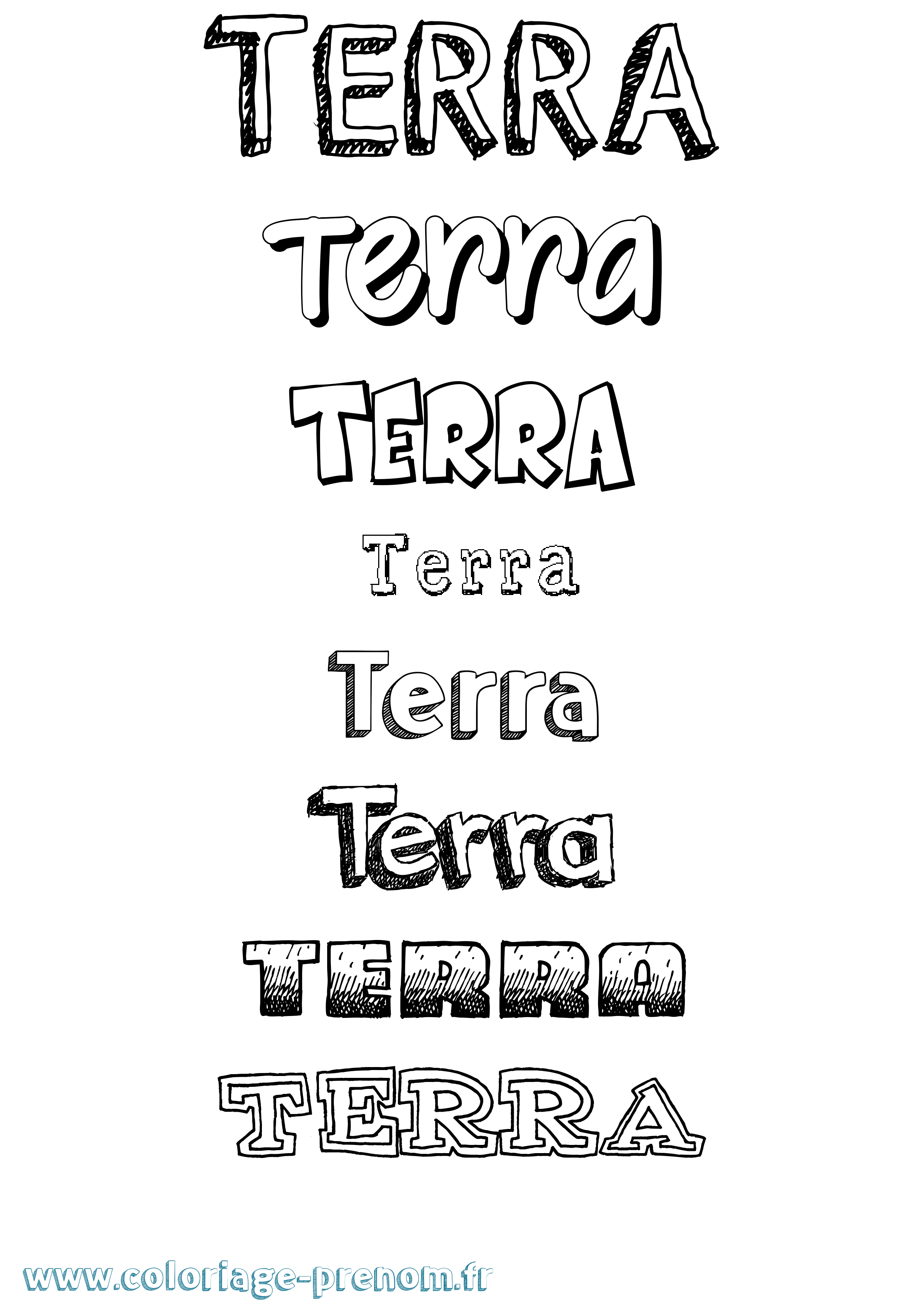 Coloriage Terra Dessiné Coloriage prénom Terra Dessiné