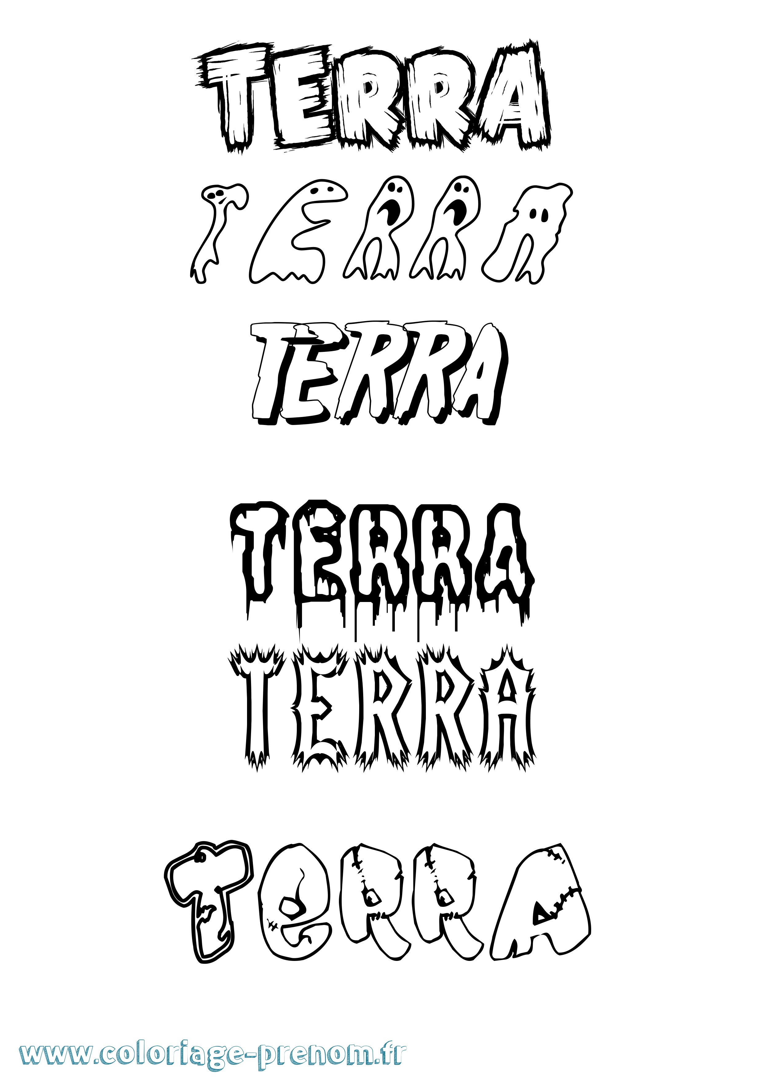 Coloriage Terra Frisson Coloriage prénom Terra Frisson