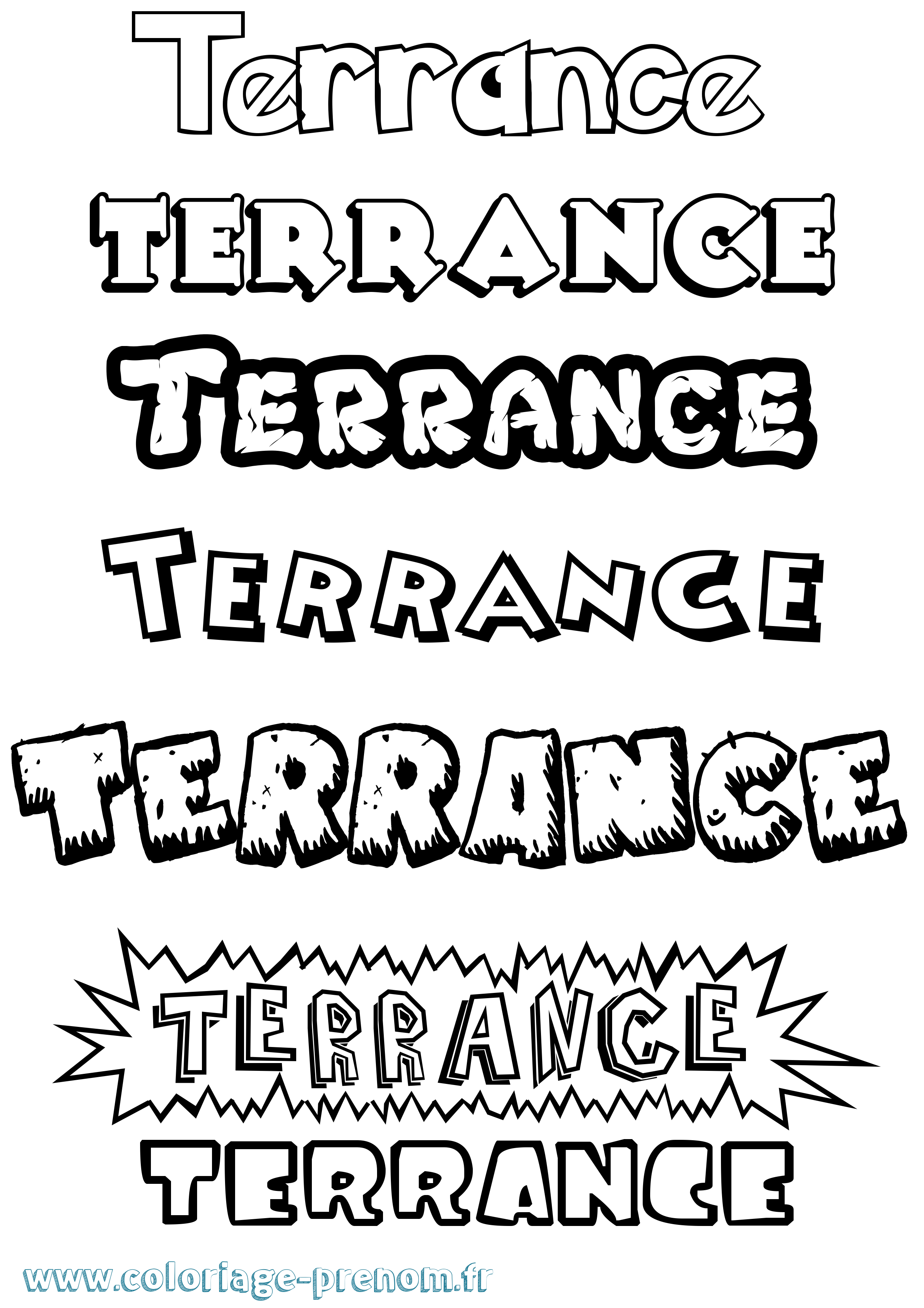 Coloriage Terrance Dessin Animé Coloriage prénom Terrance Dessin Animé