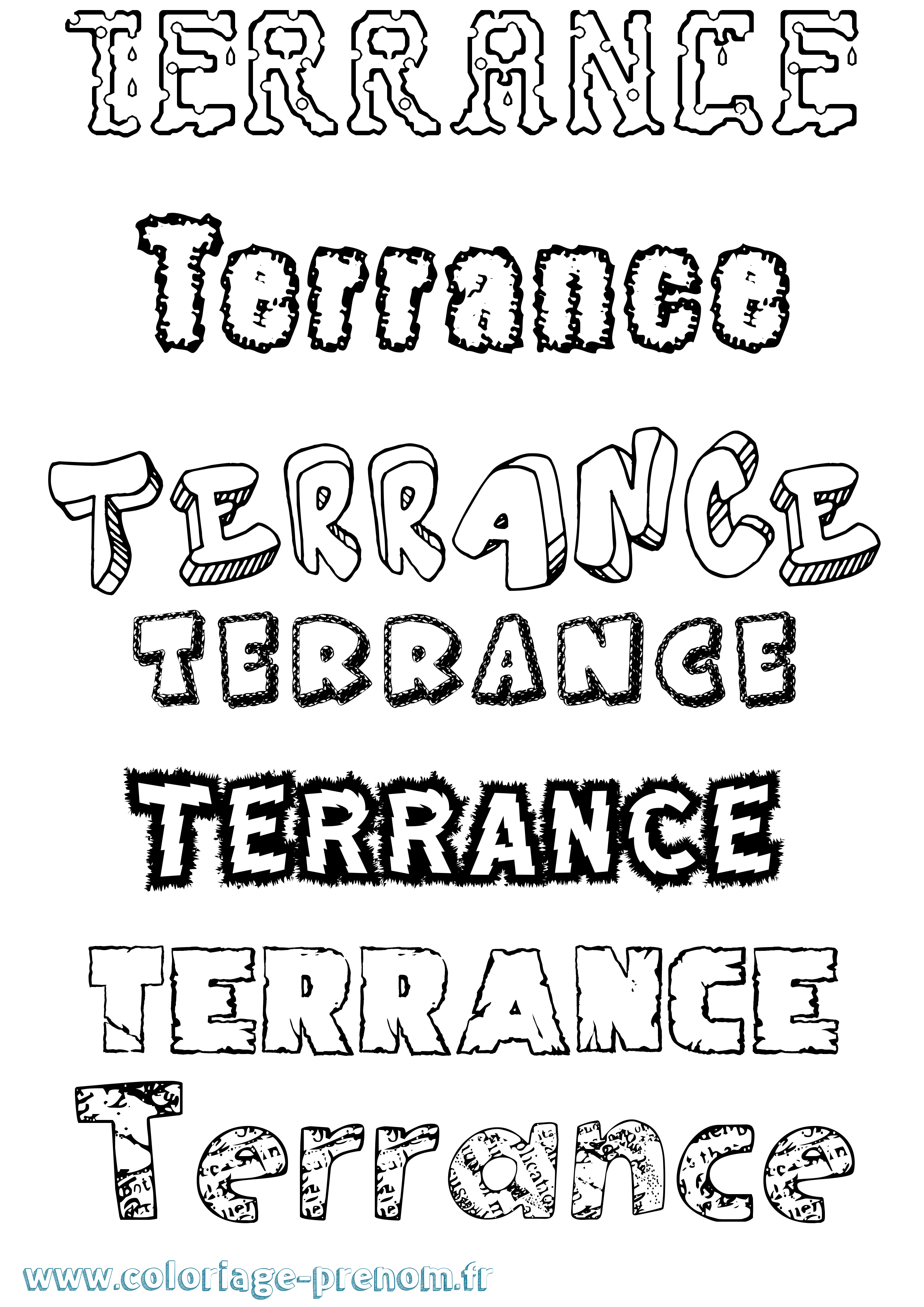 Coloriage Terrance Destructuré Coloriage prénom Terrance Destructuré