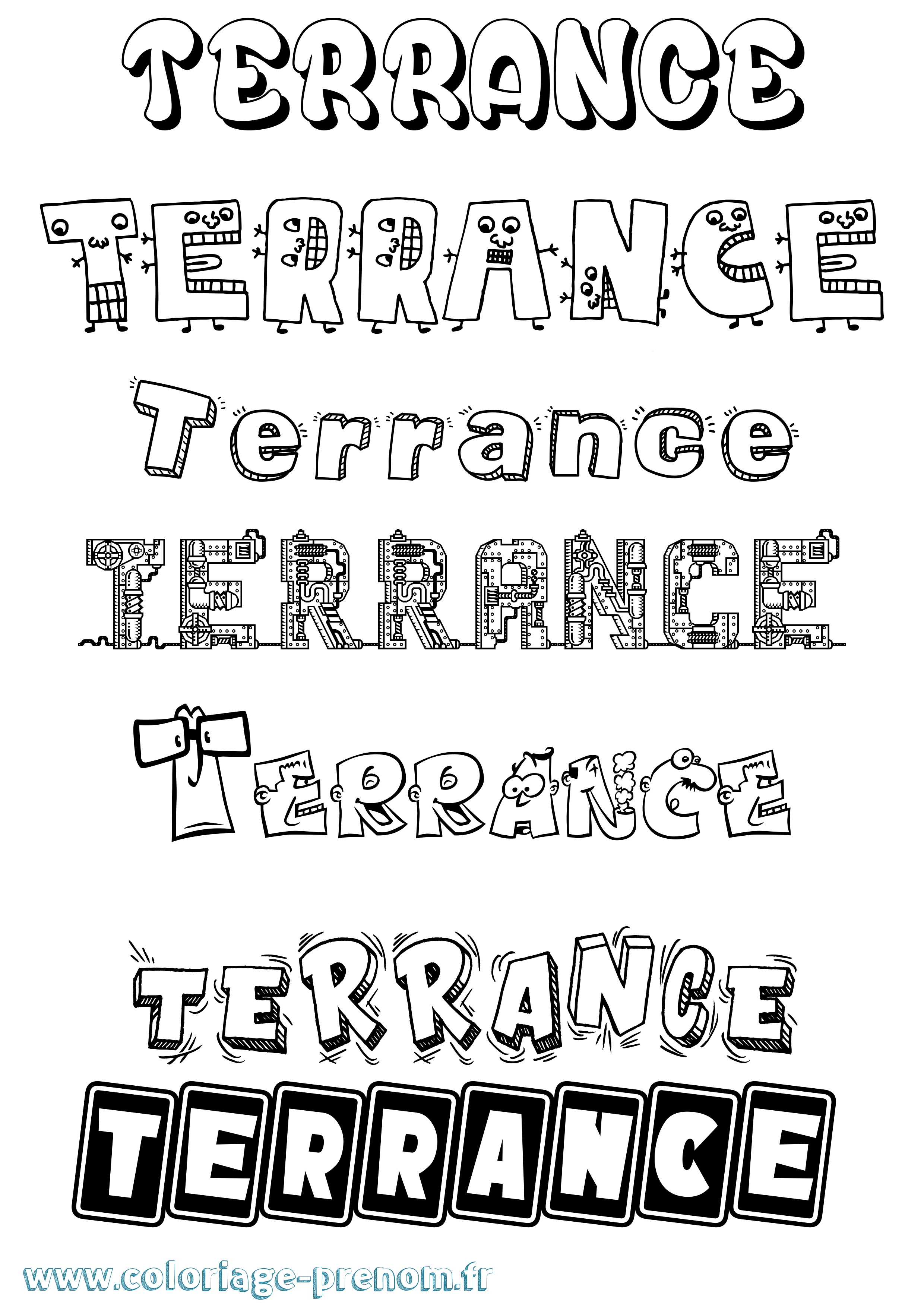 Coloriage Terrance Fun Coloriage prénom Terrance Fun
