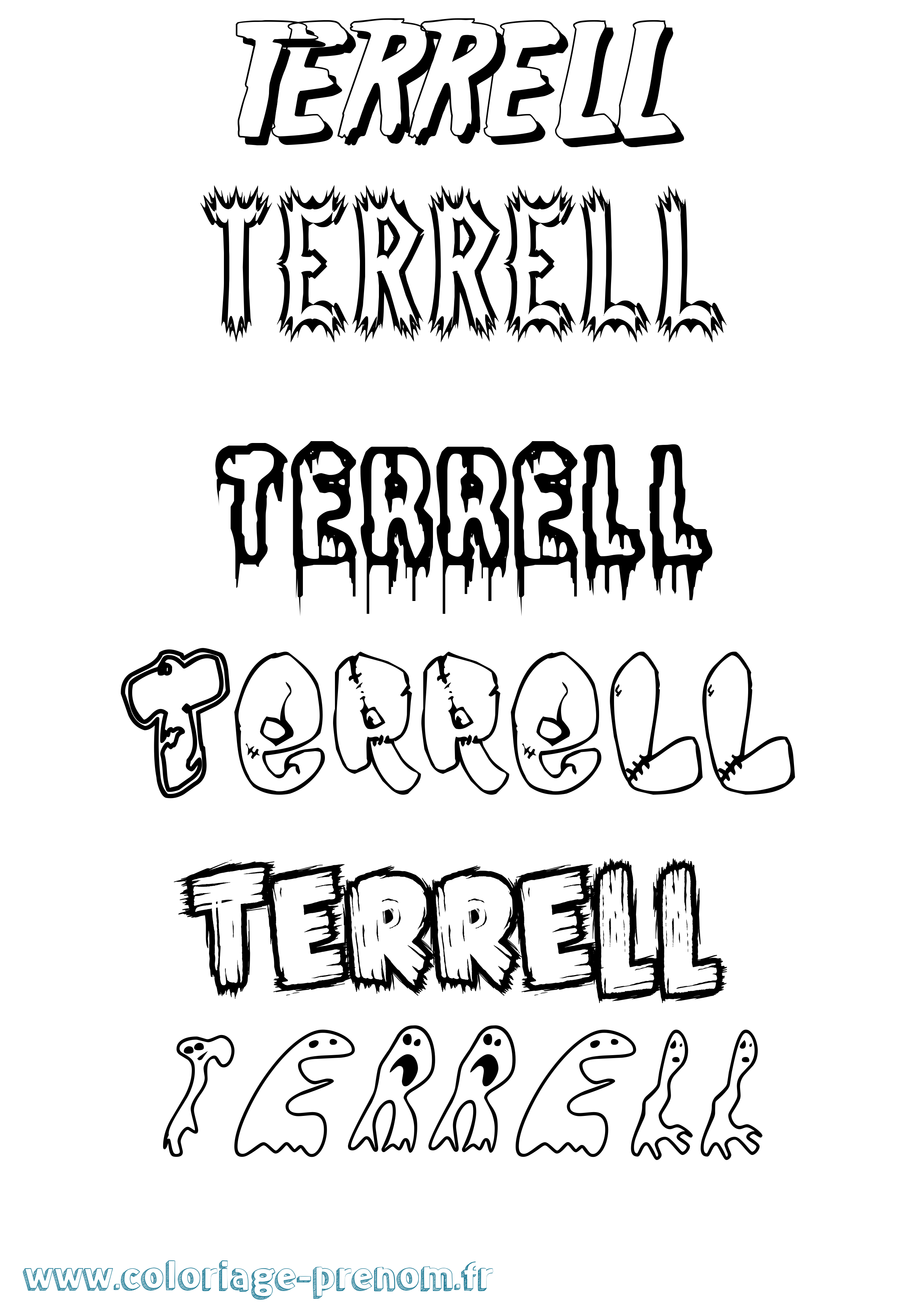 Coloriage Terrell Frisson Coloriage prénom Terrell Frisson