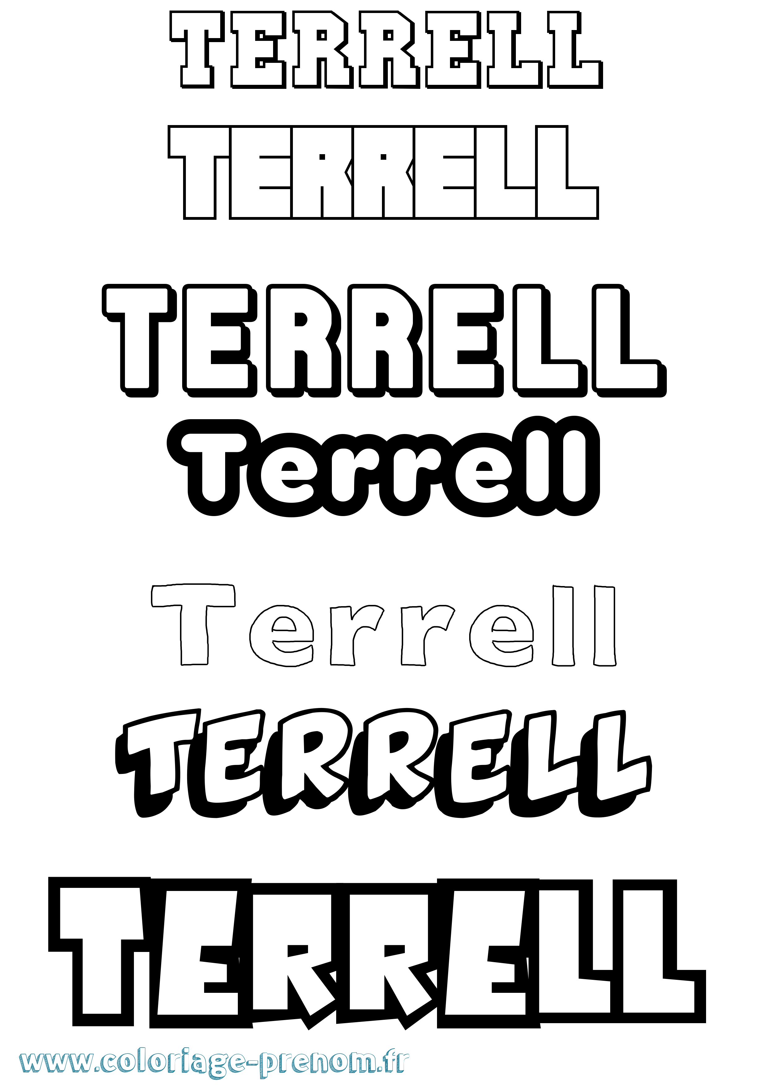 Coloriage Terrell Simple Coloriage prénom Terrell Simple