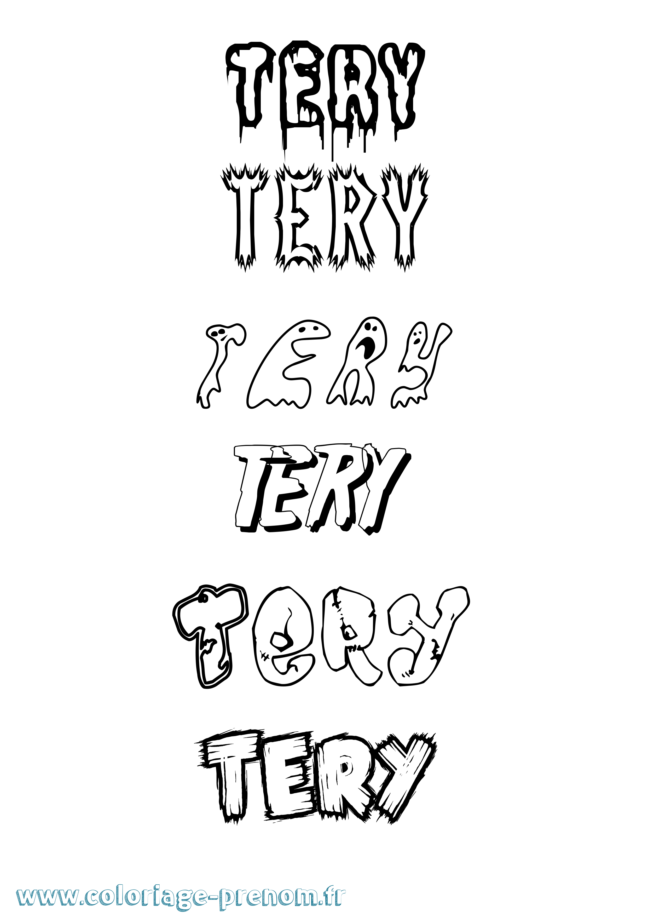 Coloriage Tery Frisson Coloriage prénom Tery Frisson