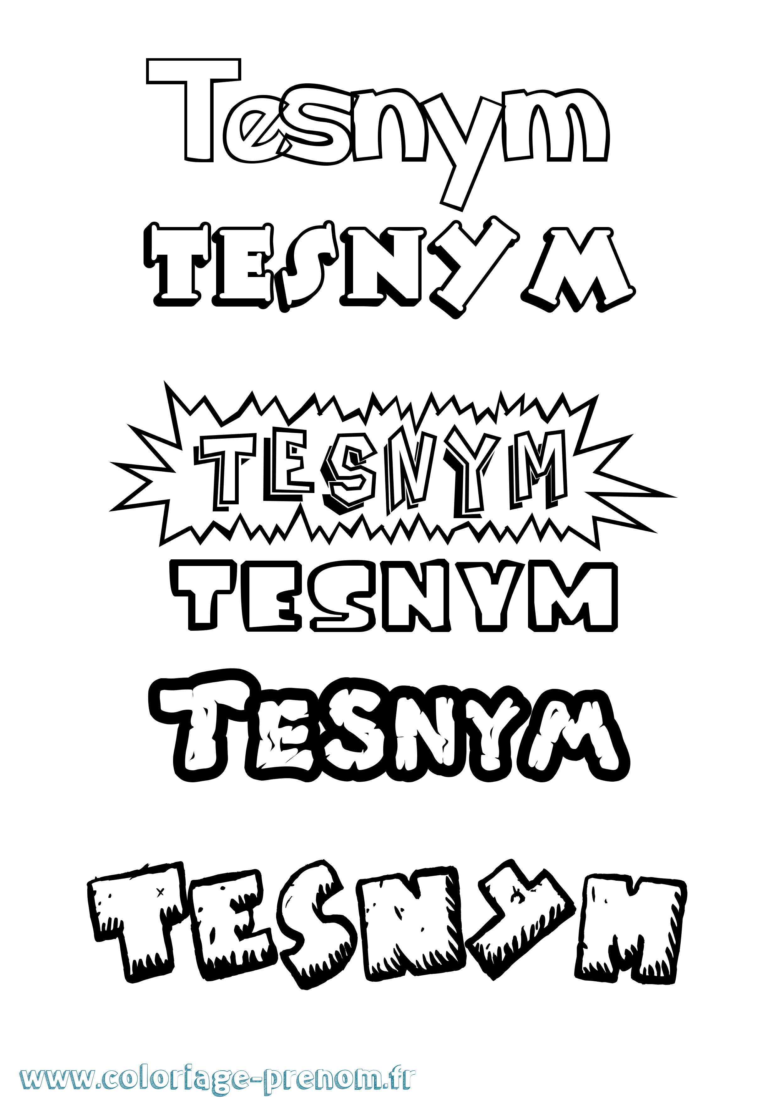 Coloriage Tesnym Dessin Animé Coloriage prénom Tesnym Dessin Animé