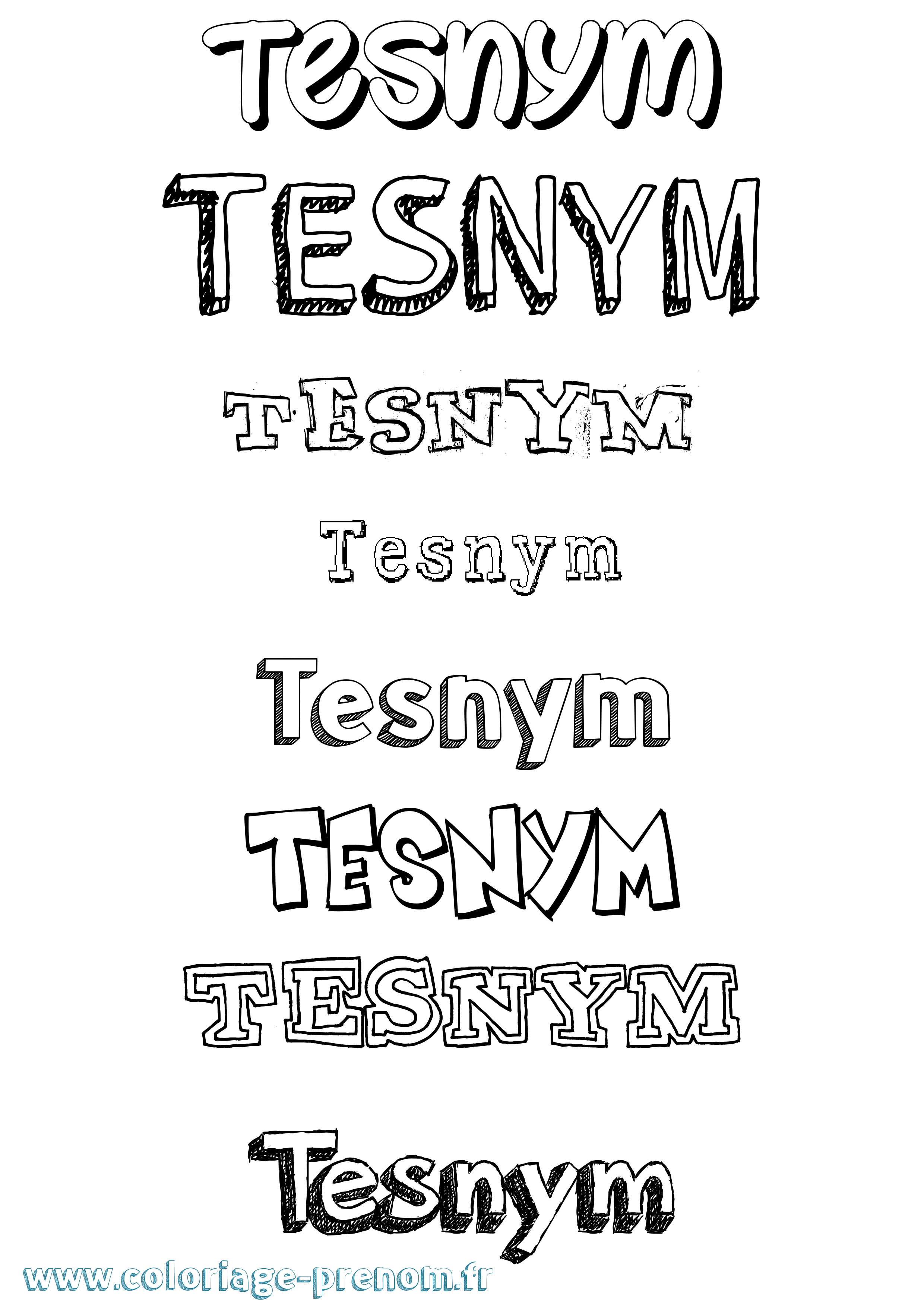 Coloriage Tesnym Dessiné Coloriage prénom Tesnym Dessiné