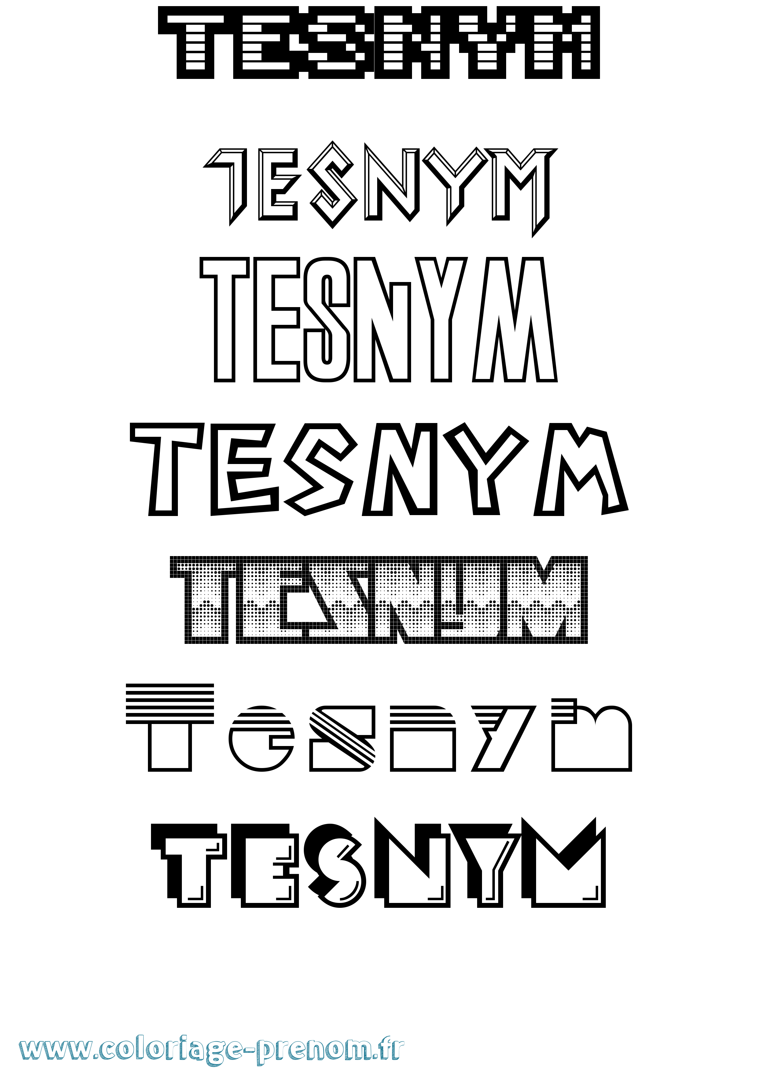 Coloriage Tesnym Jeux Vidéos Coloriage prénom Tesnym Jeux Vidéos