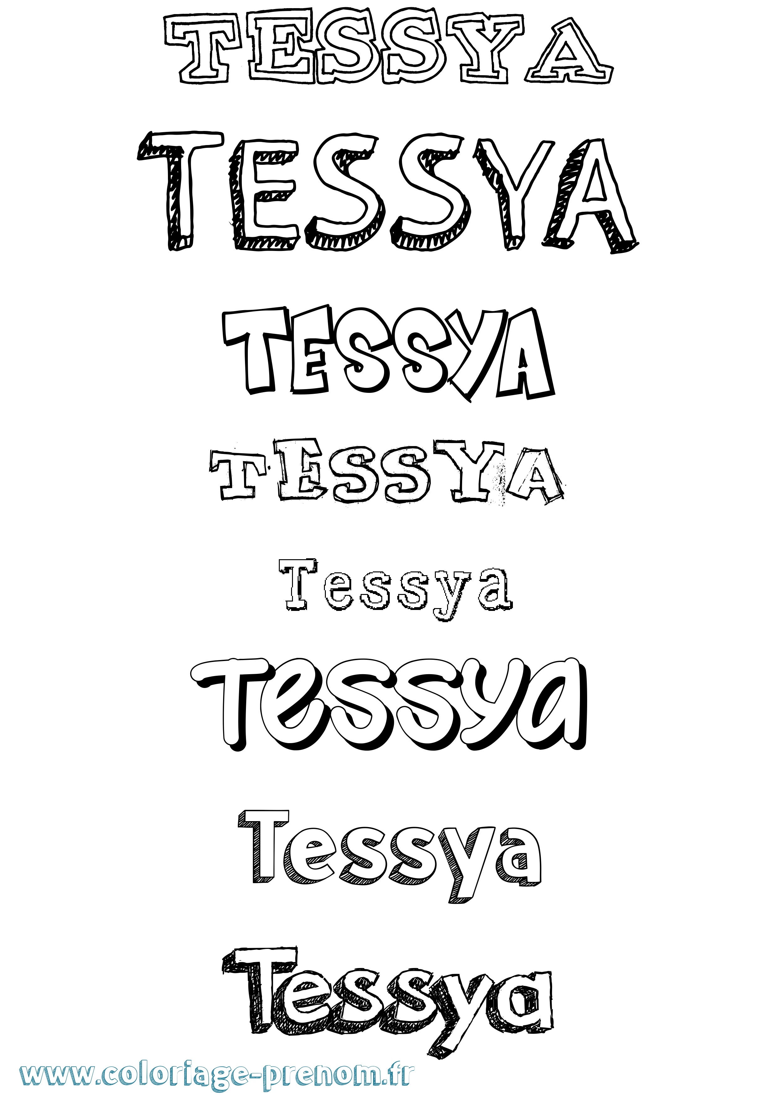 Coloriage Tessya Dessiné Coloriage prénom Tessya Dessiné