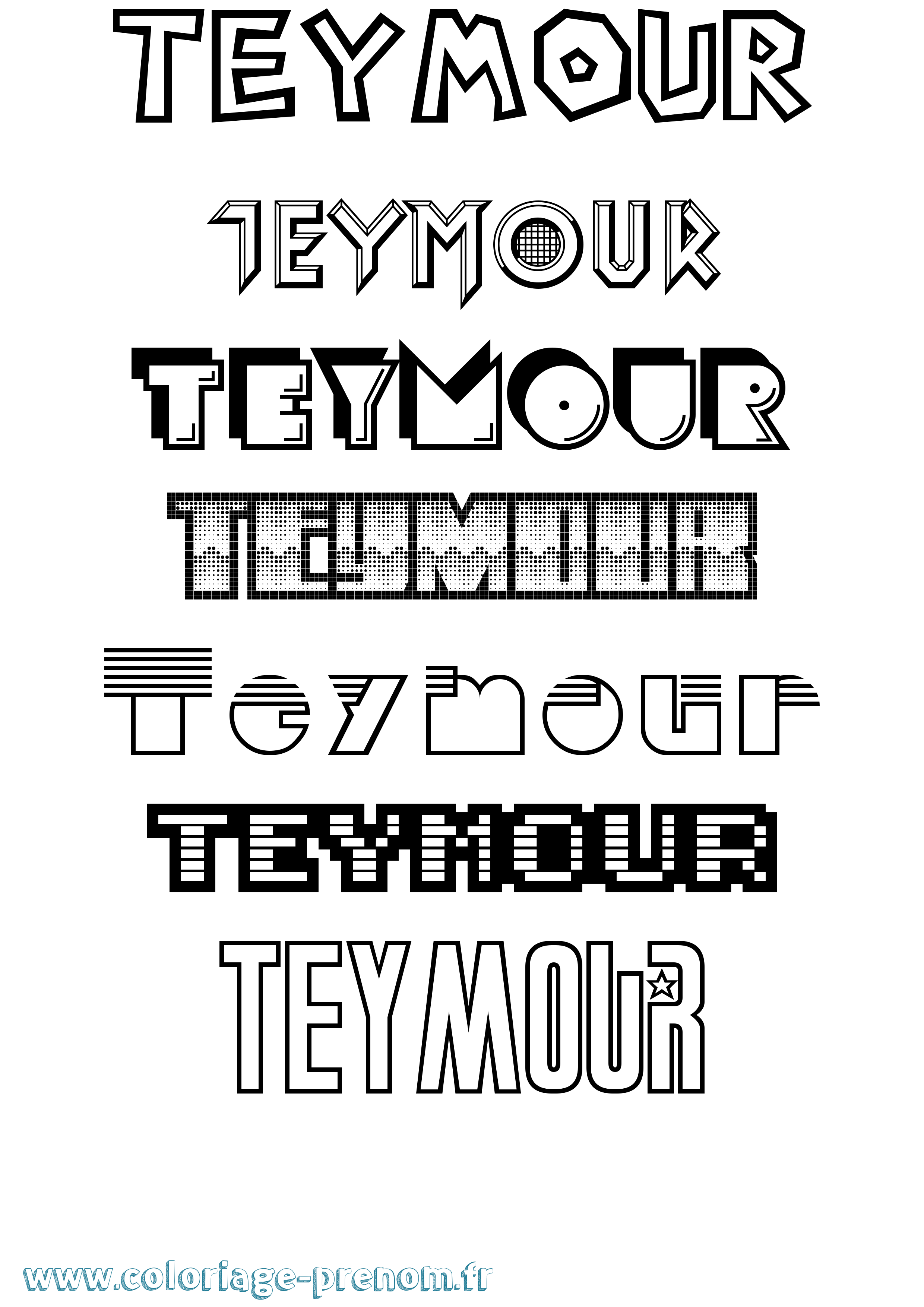Coloriage Teymour Jeux Vidéos Coloriage prénom Teymour Jeux Vidéos