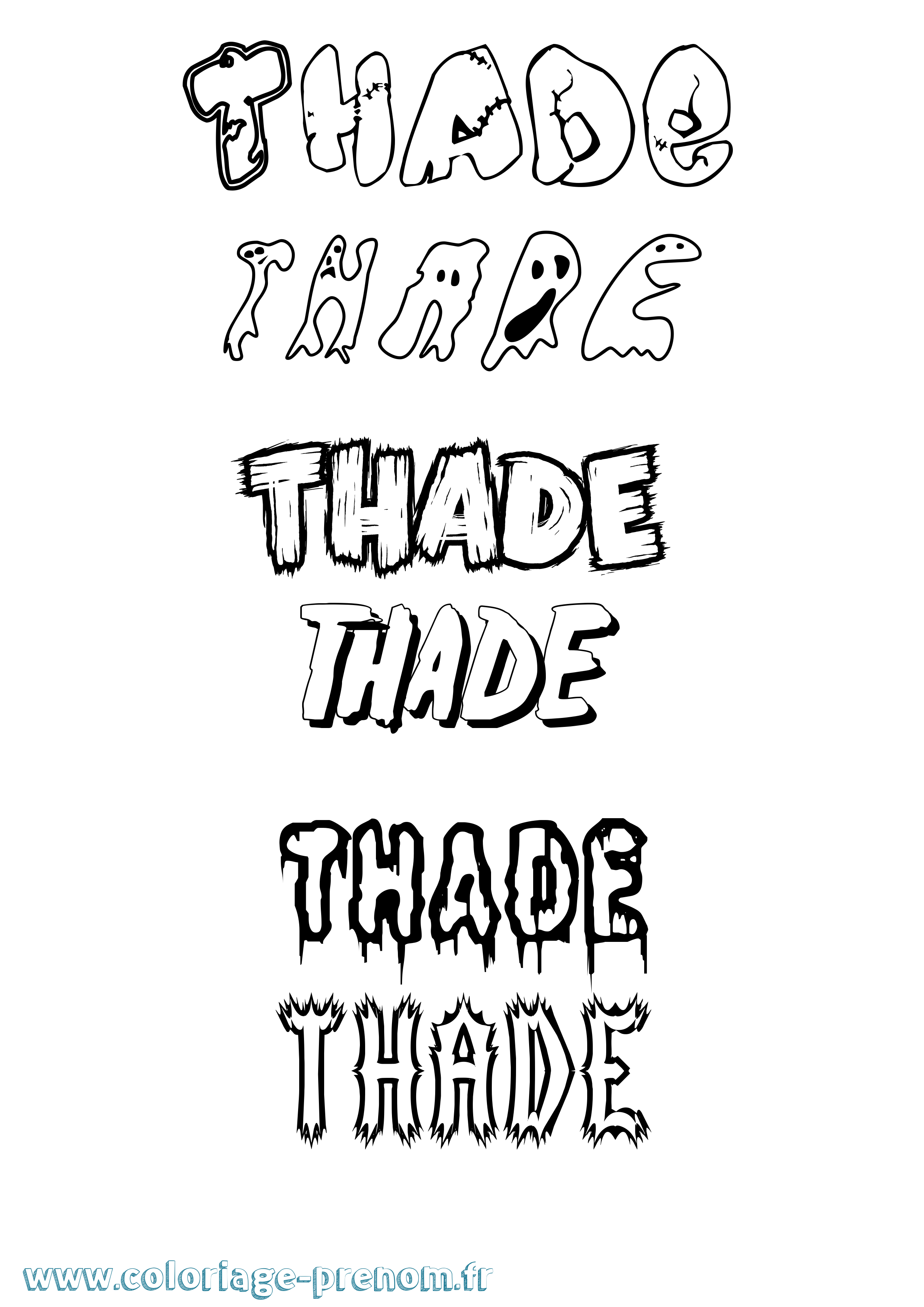 Coloriage Thade Frisson Coloriage prénom Thade Frisson